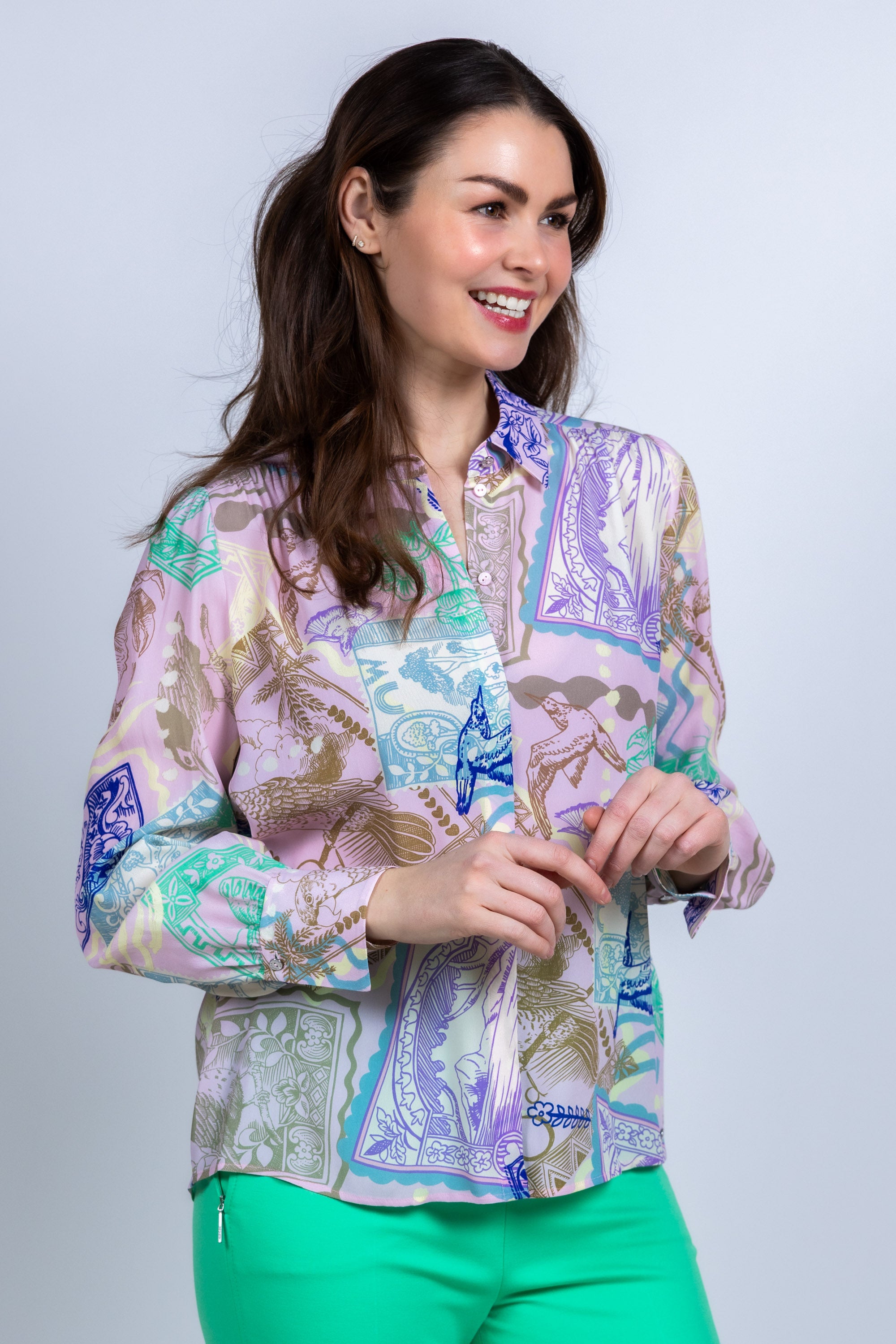 Blouse met print - Roze