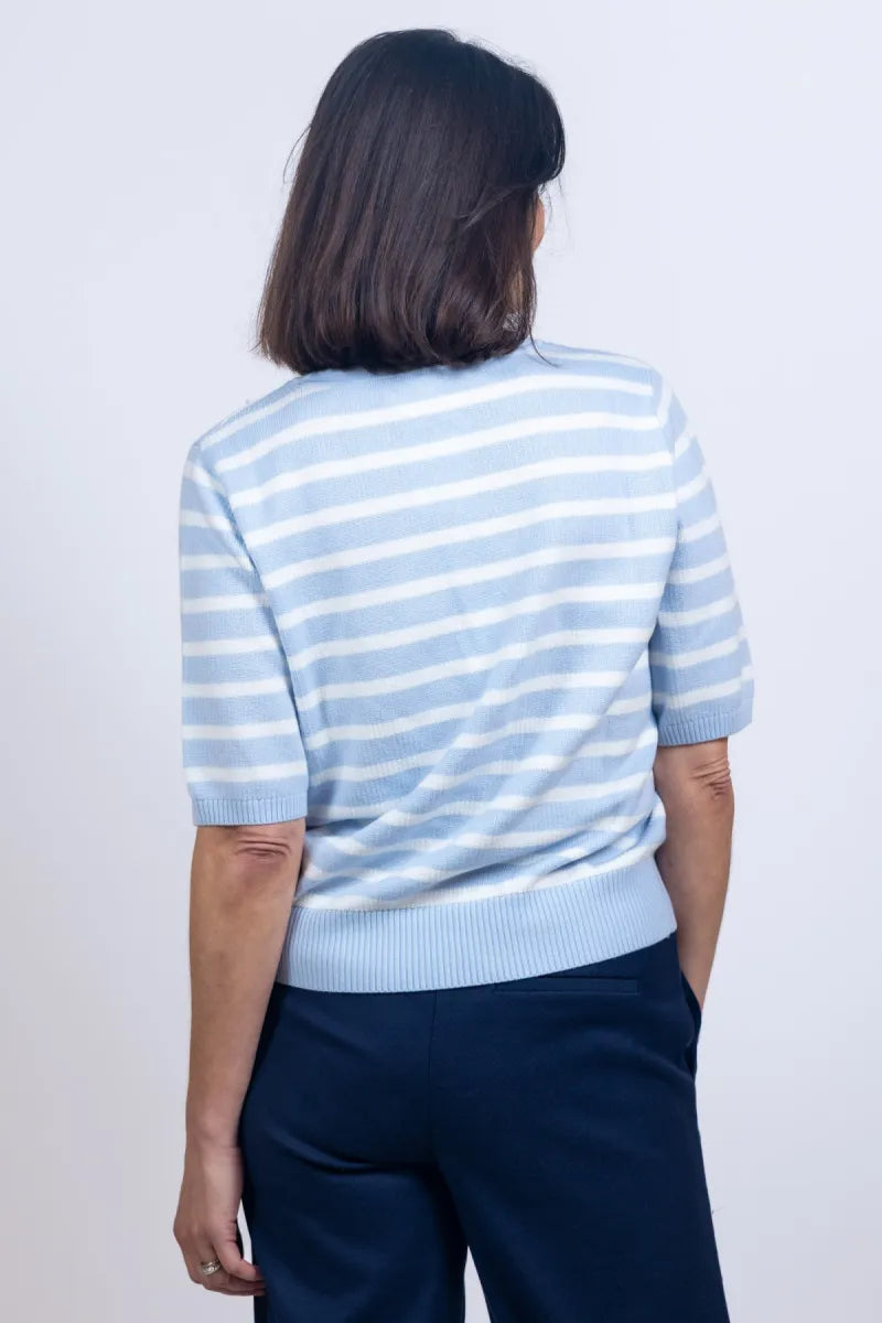 YAYA YAYA 01-000560-603 YAYA 01-000560-603 Trui met strepen - Bleu