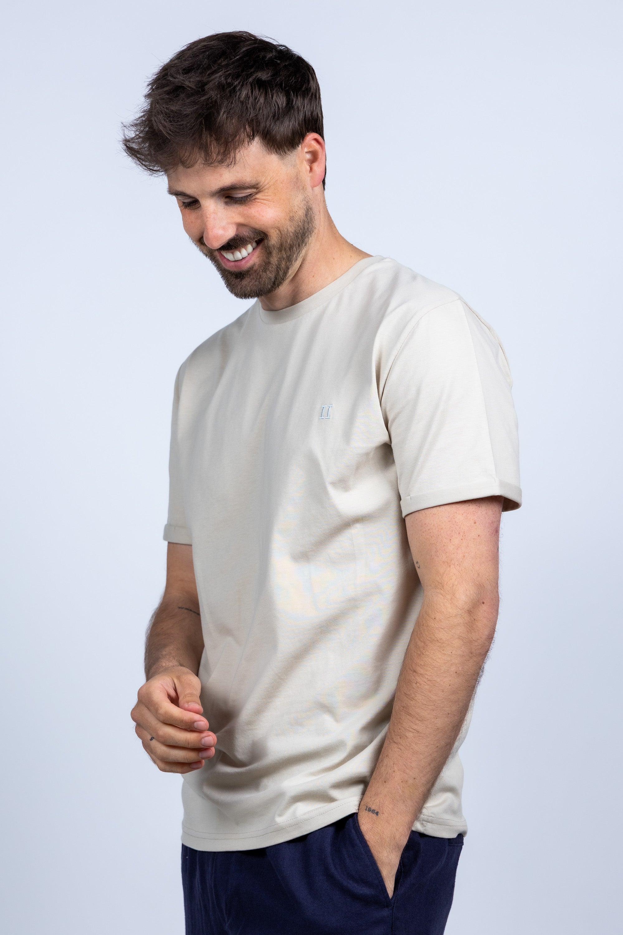 T-shirt met ronde hals - Beige