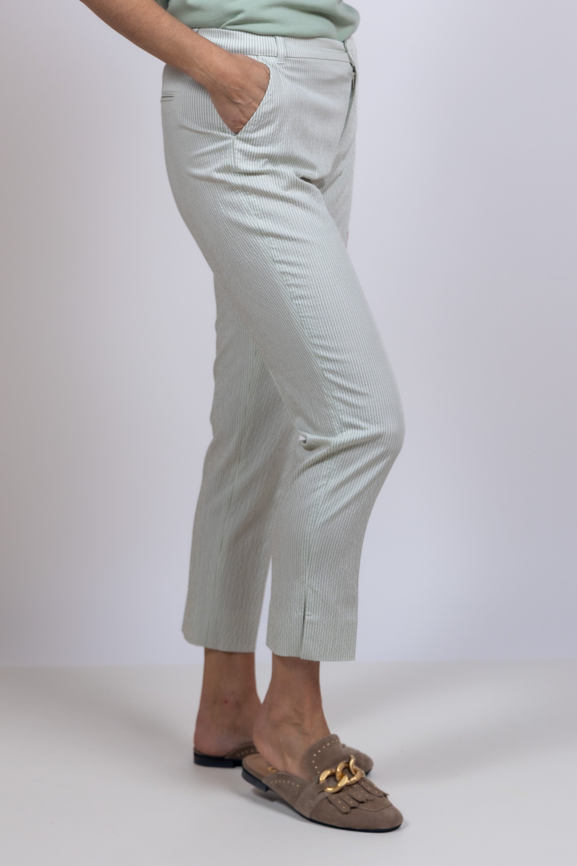 Broek met strepen - Mint