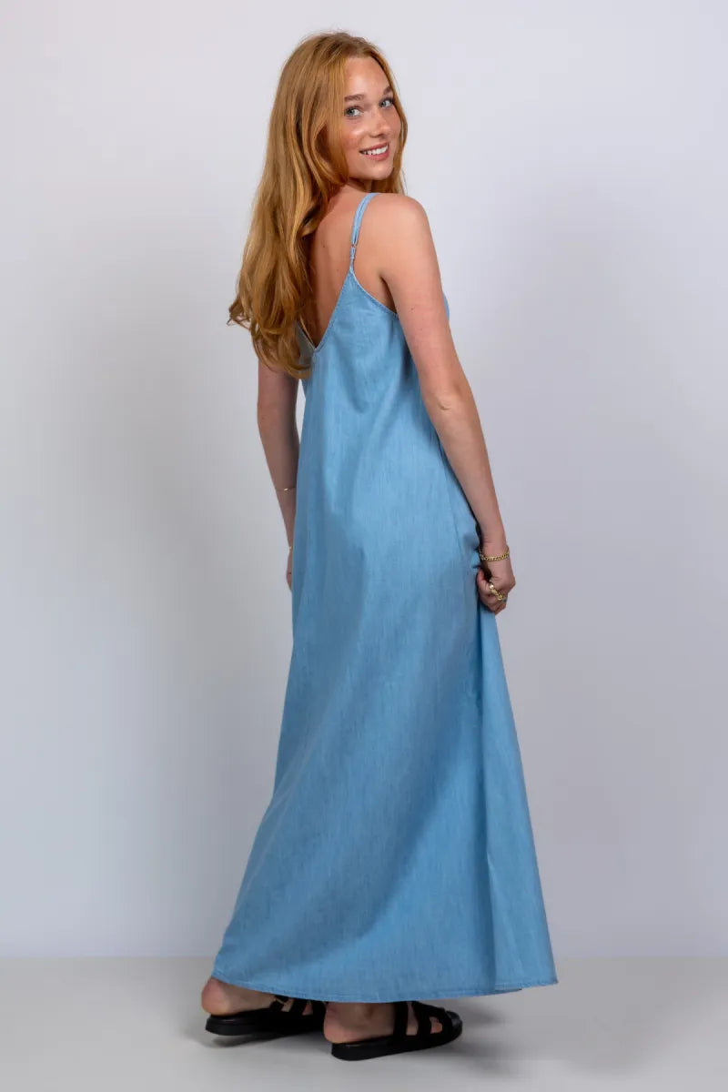 SoSUE SoSUE DRESS DENIM 1660 Jurk met bandjes - Licht jeans