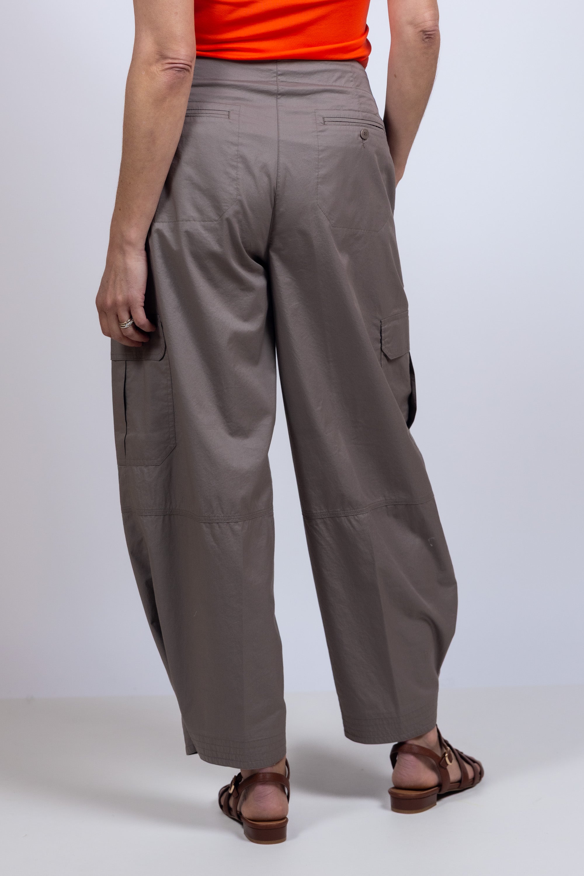 Wijde broek met zakken - Taupe