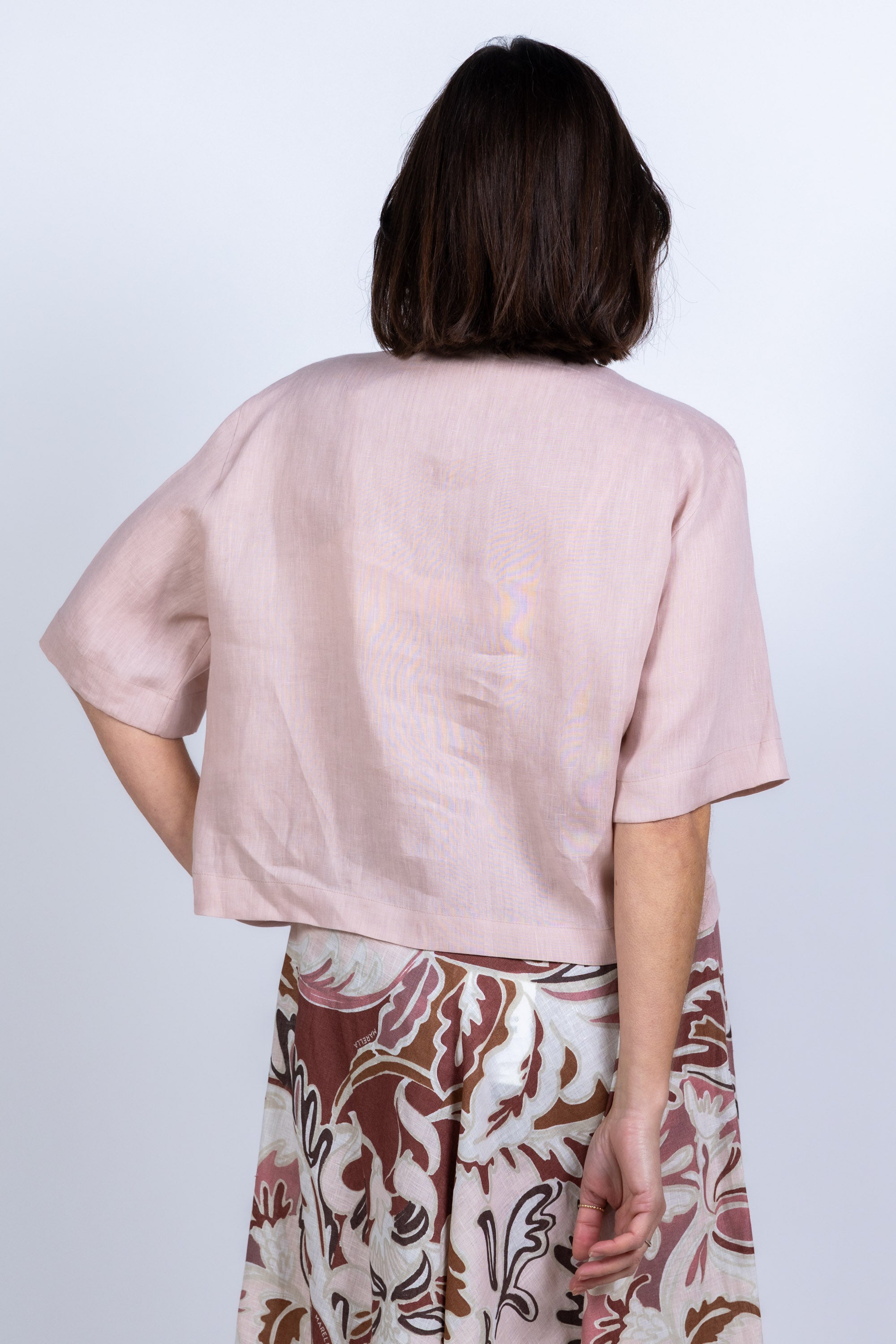 Blouse met studs - Poeder