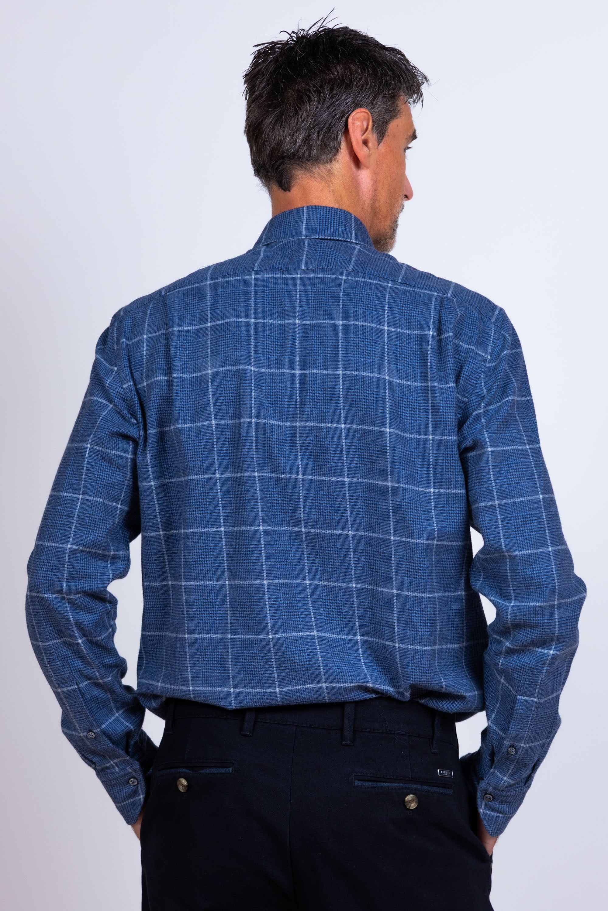 Overhemd met ruit - Marine