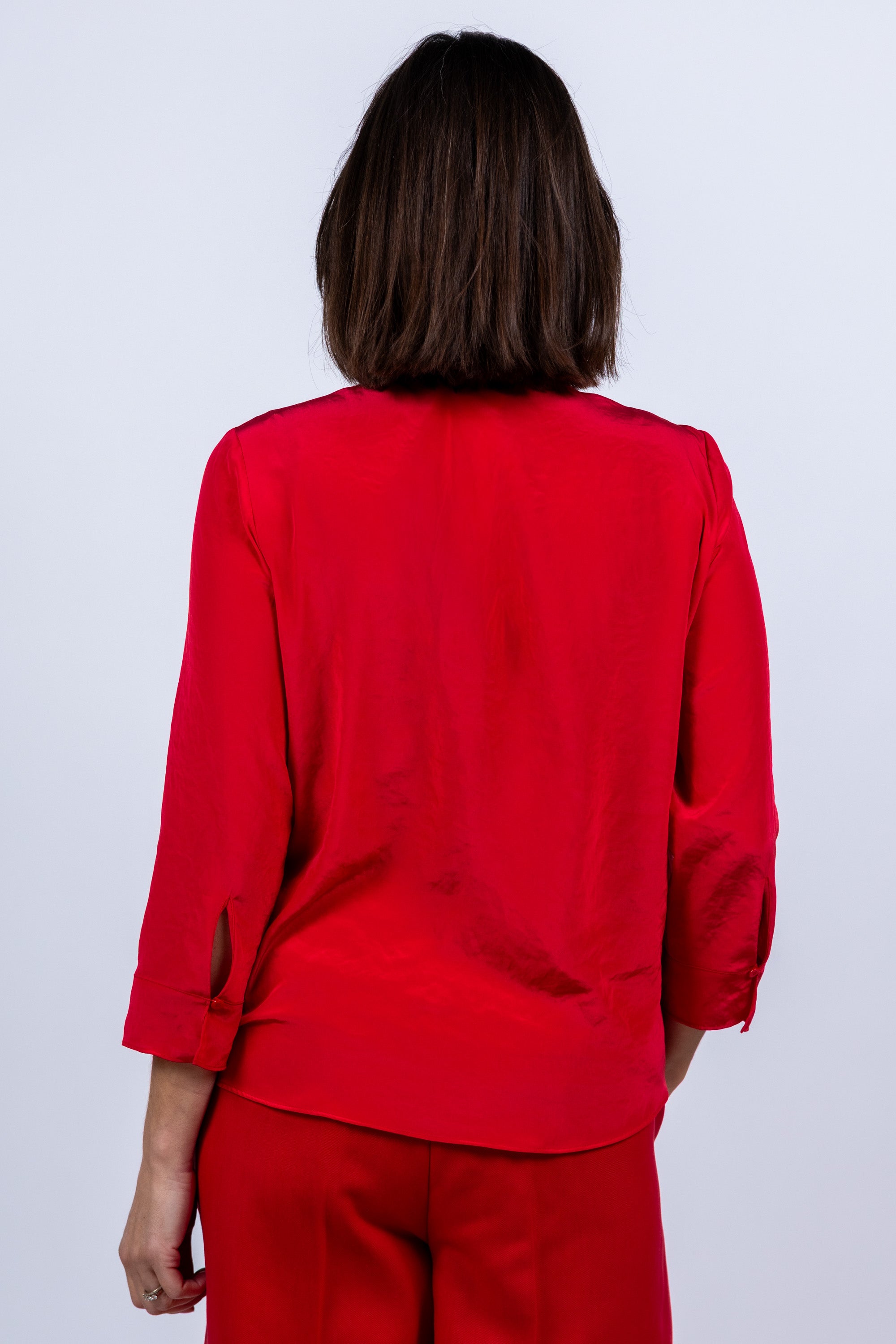 Blouse met ronde hals - Rood
