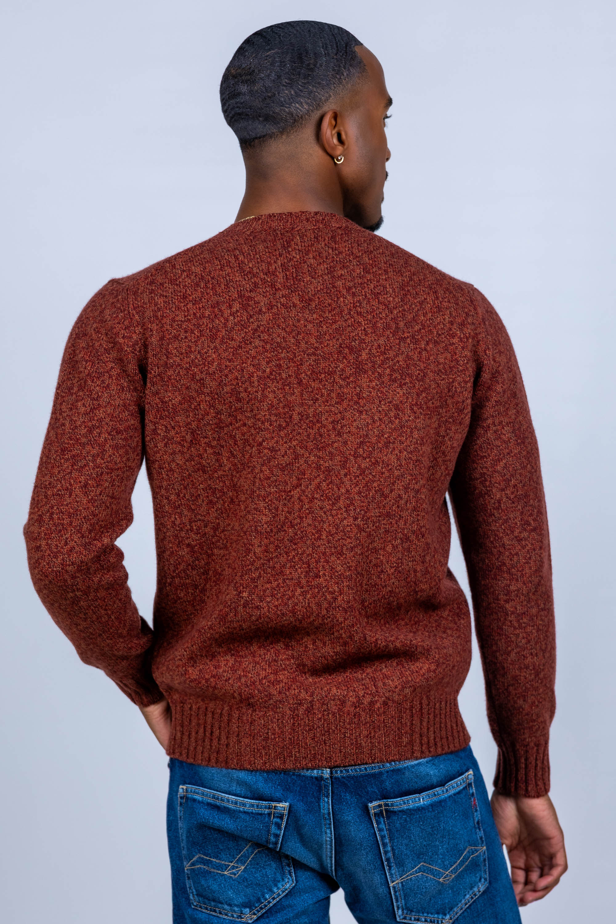 Trui met ronde hals - Oranje/rood