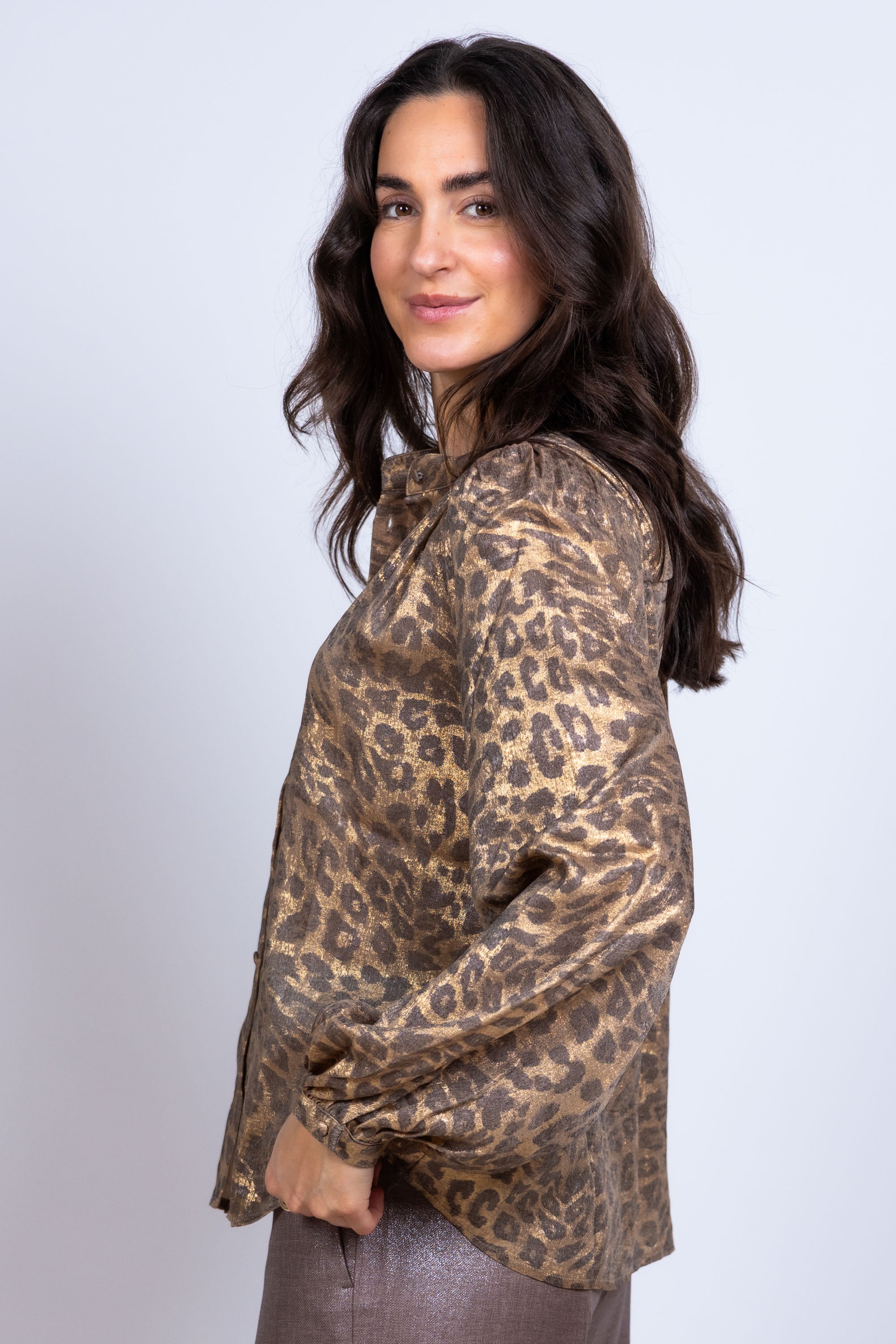 Blouse met dessin - Goud