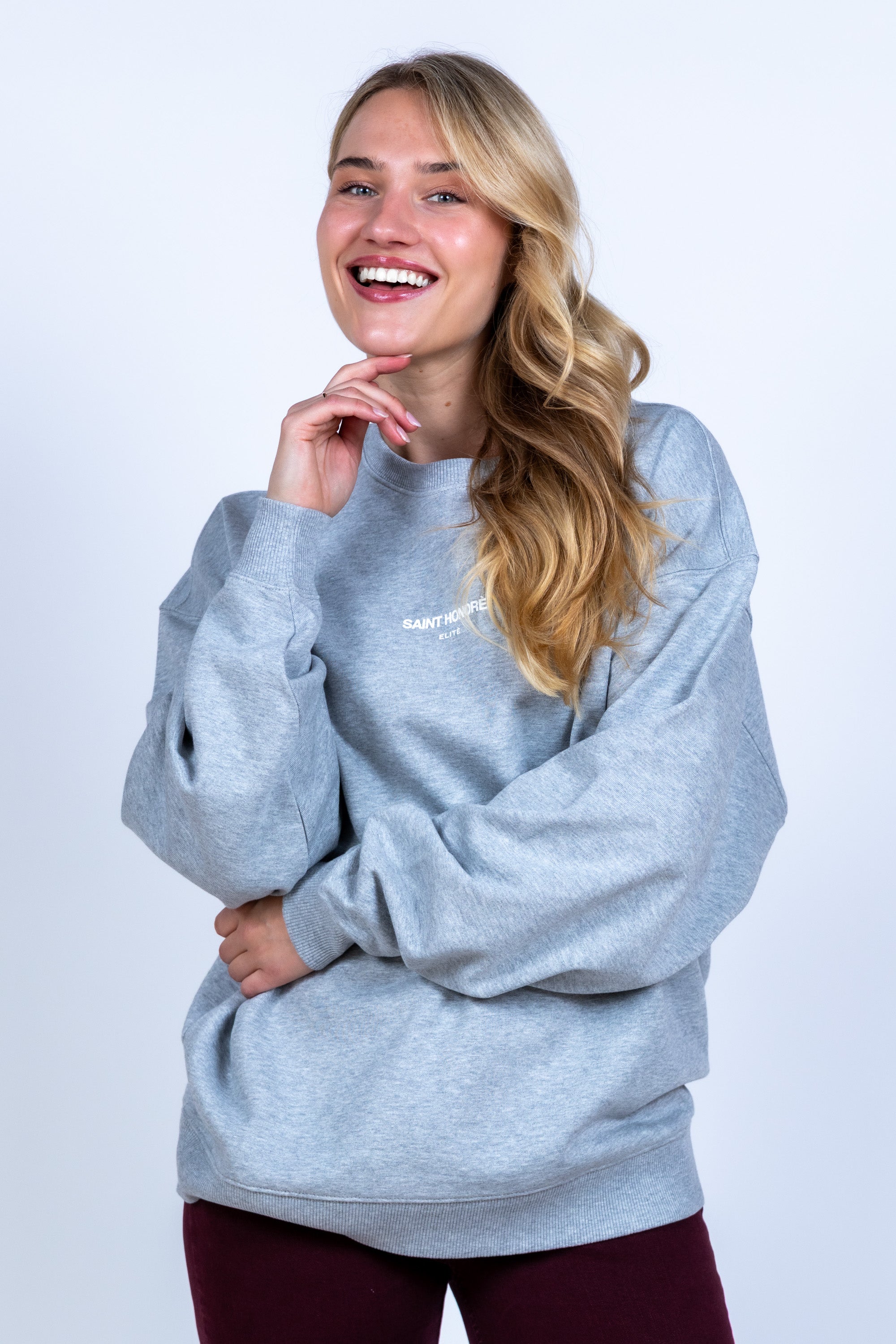 Sweater met tekstprint - Lichtgrijs