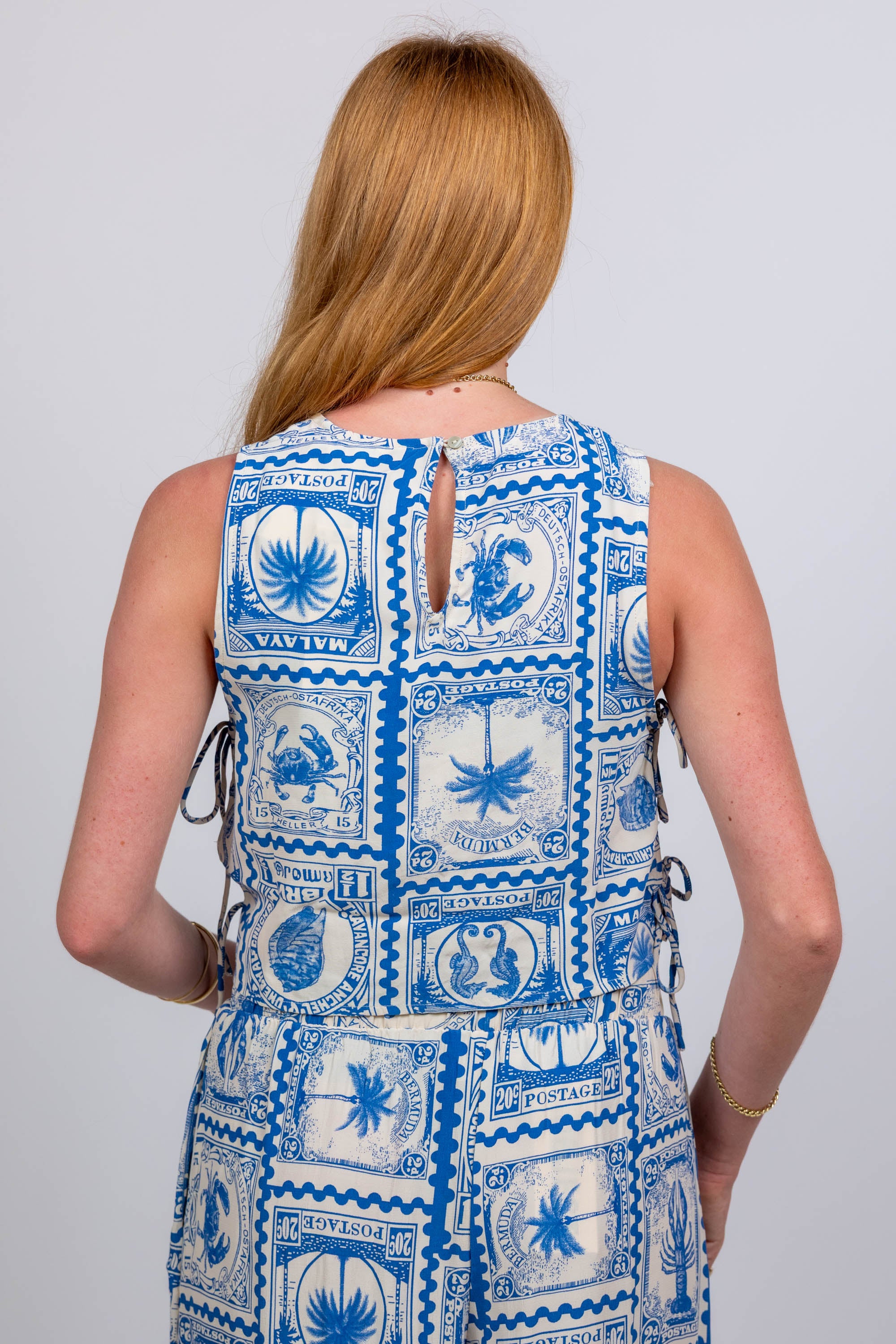 Top met print - French blue