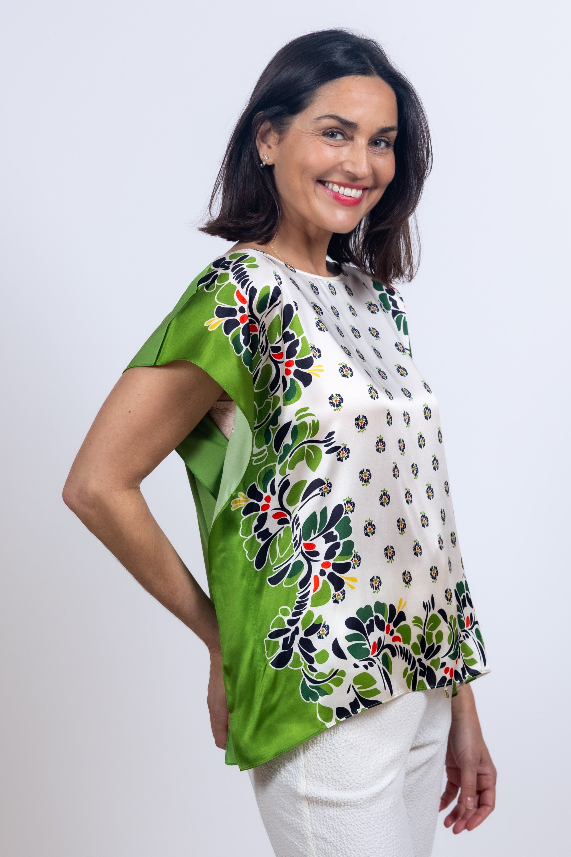 Blouse met print - Ecru