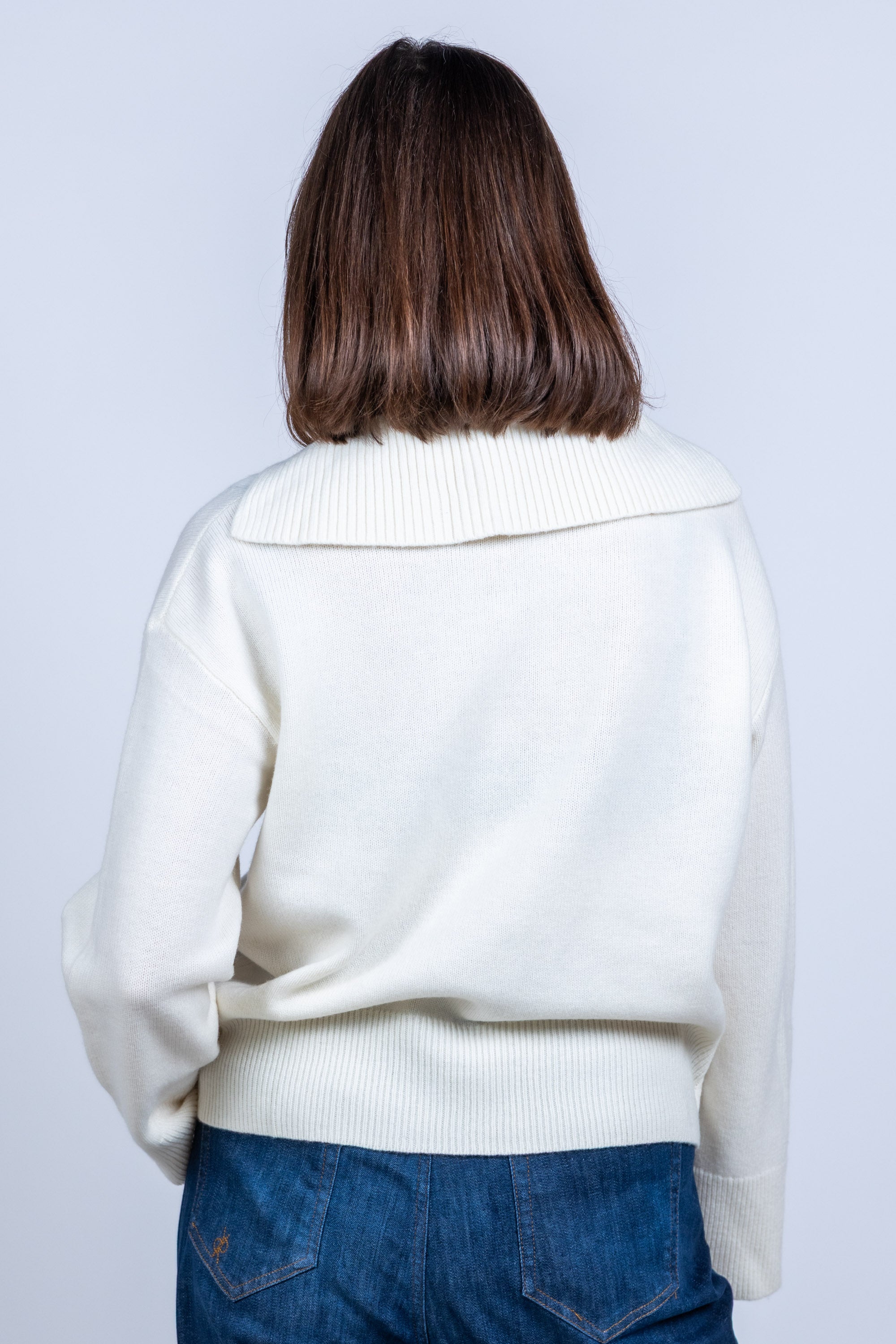 Trui met knopen - Ecru