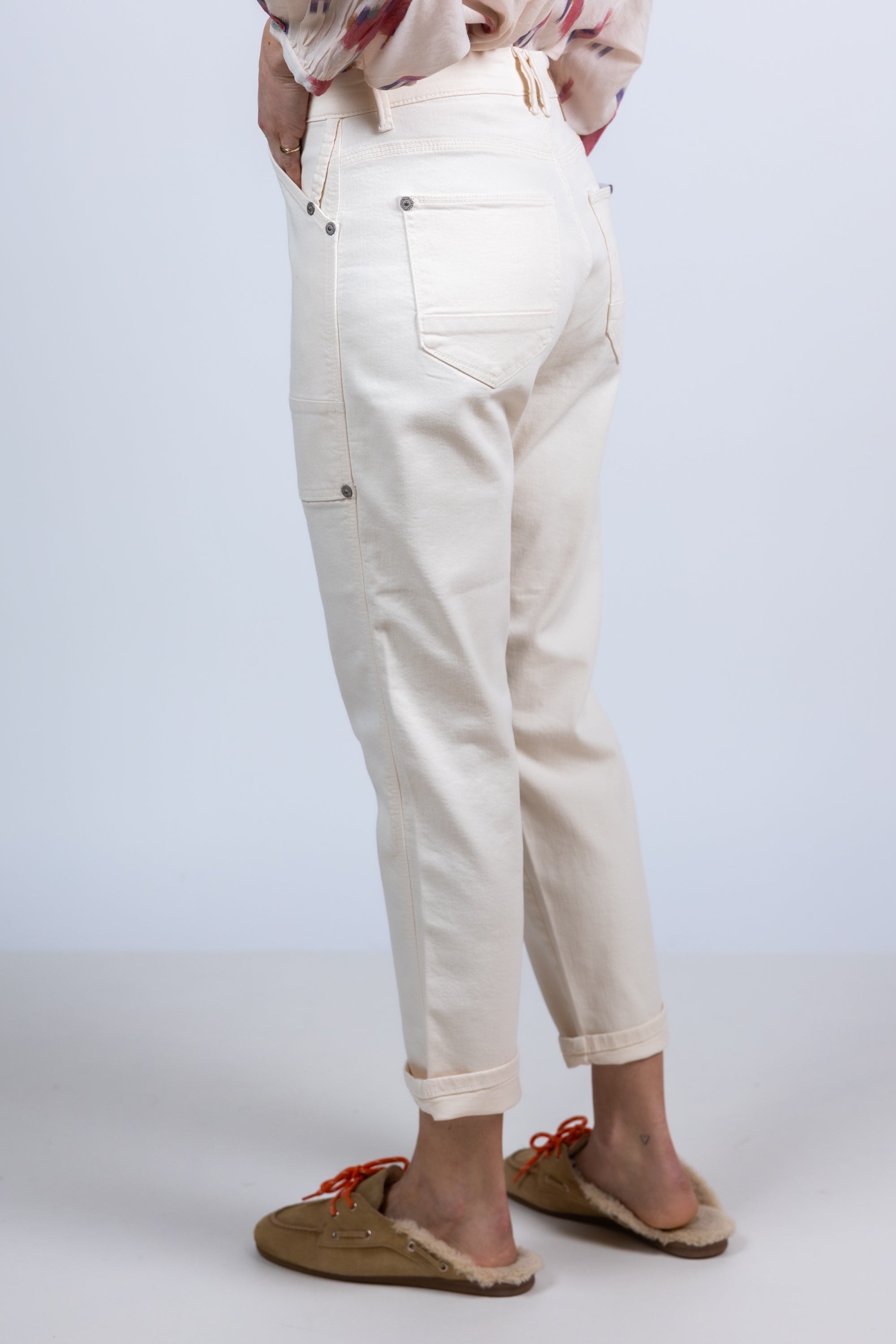 Broek met zakken - Ecru