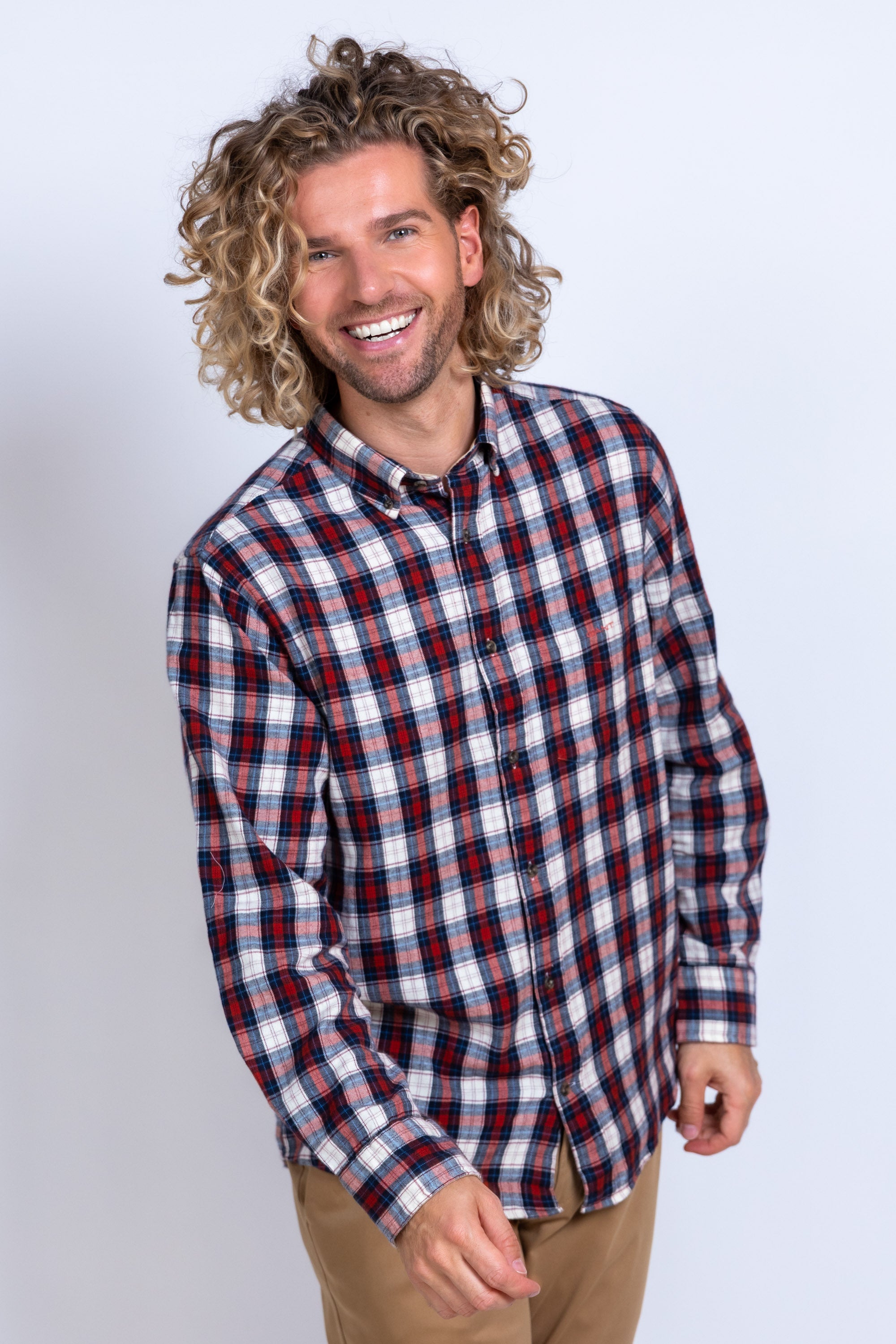 Overhemd met ruit - Brique