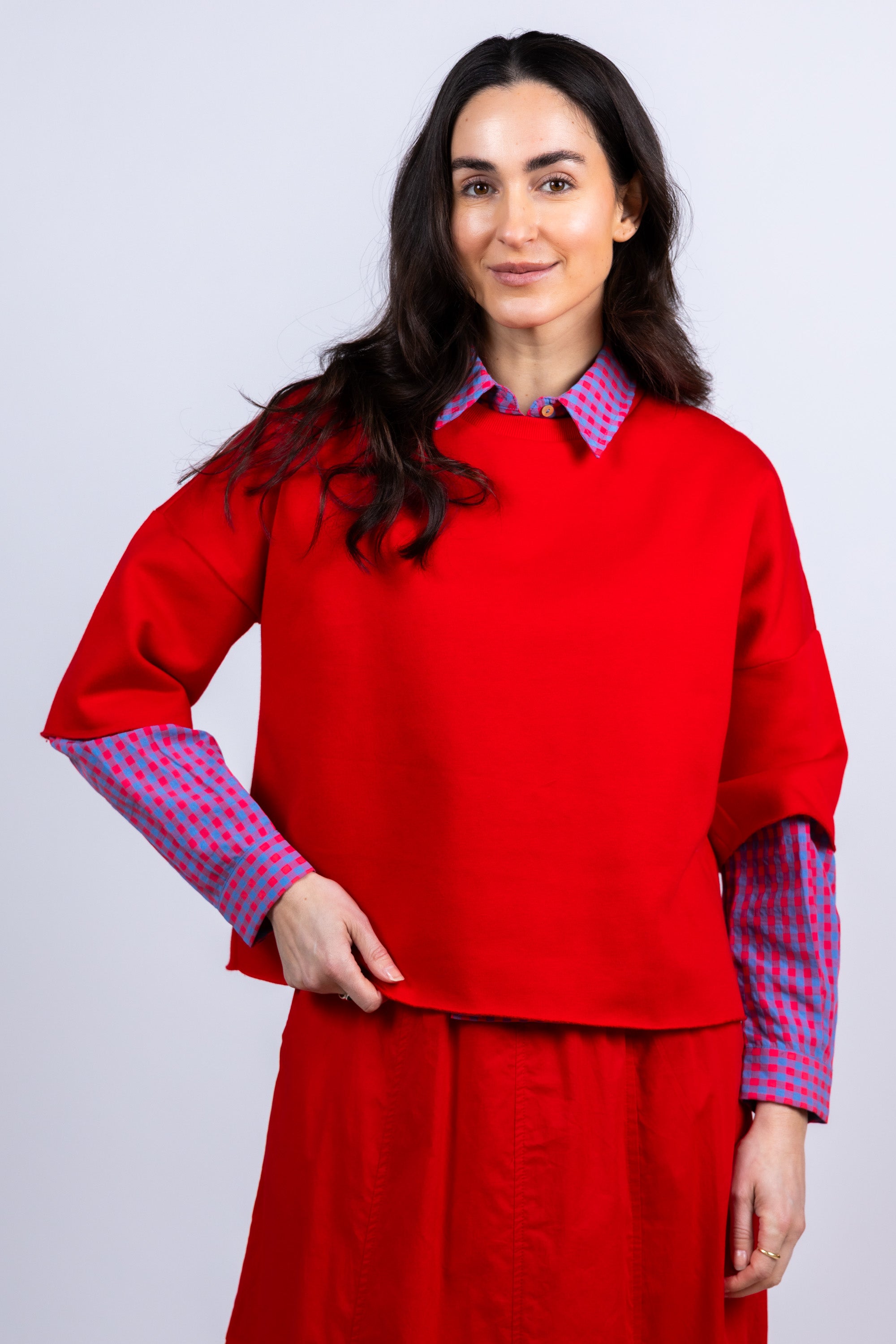 Trui met ronde hals - Rood