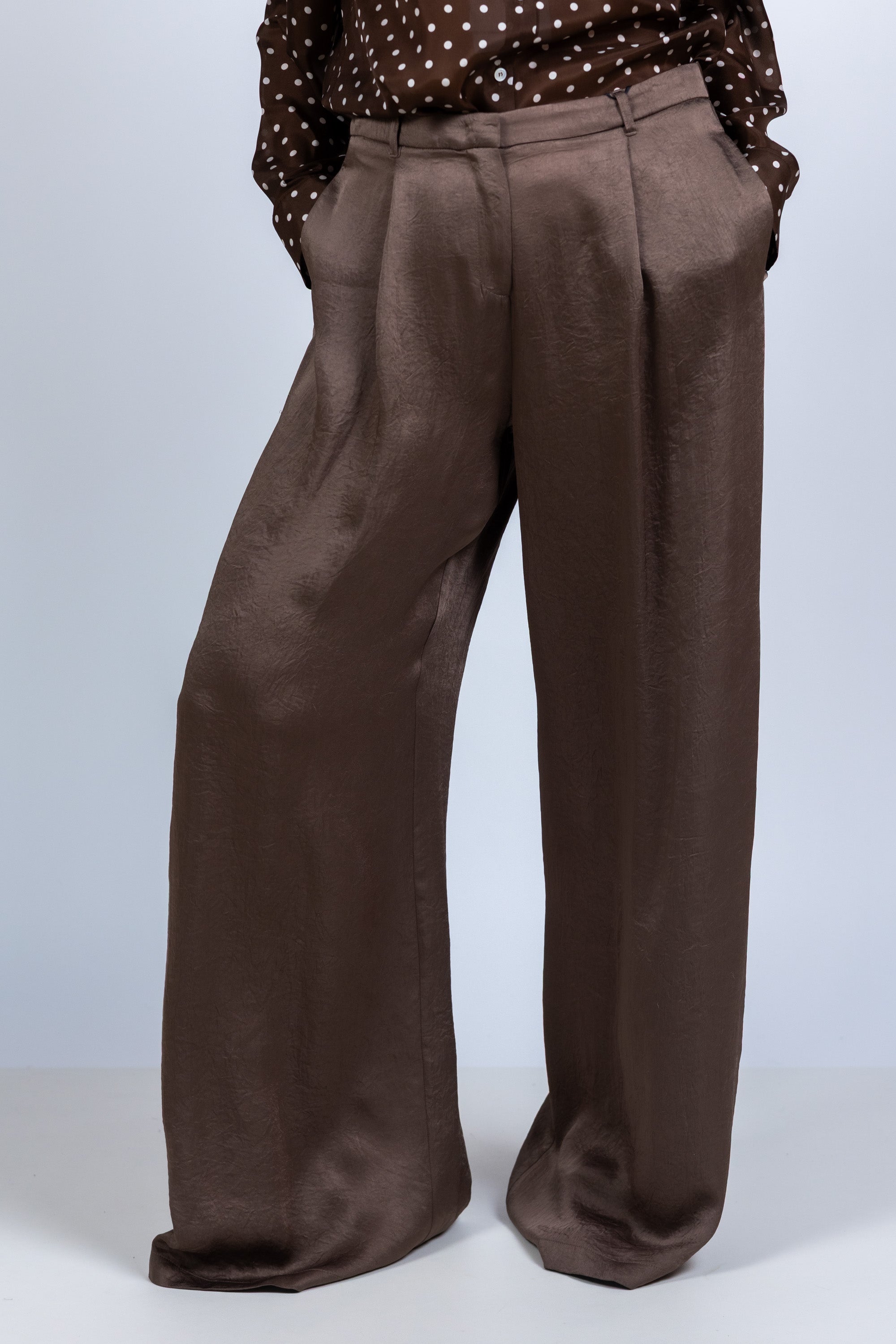Wijde pantalon - Bruin