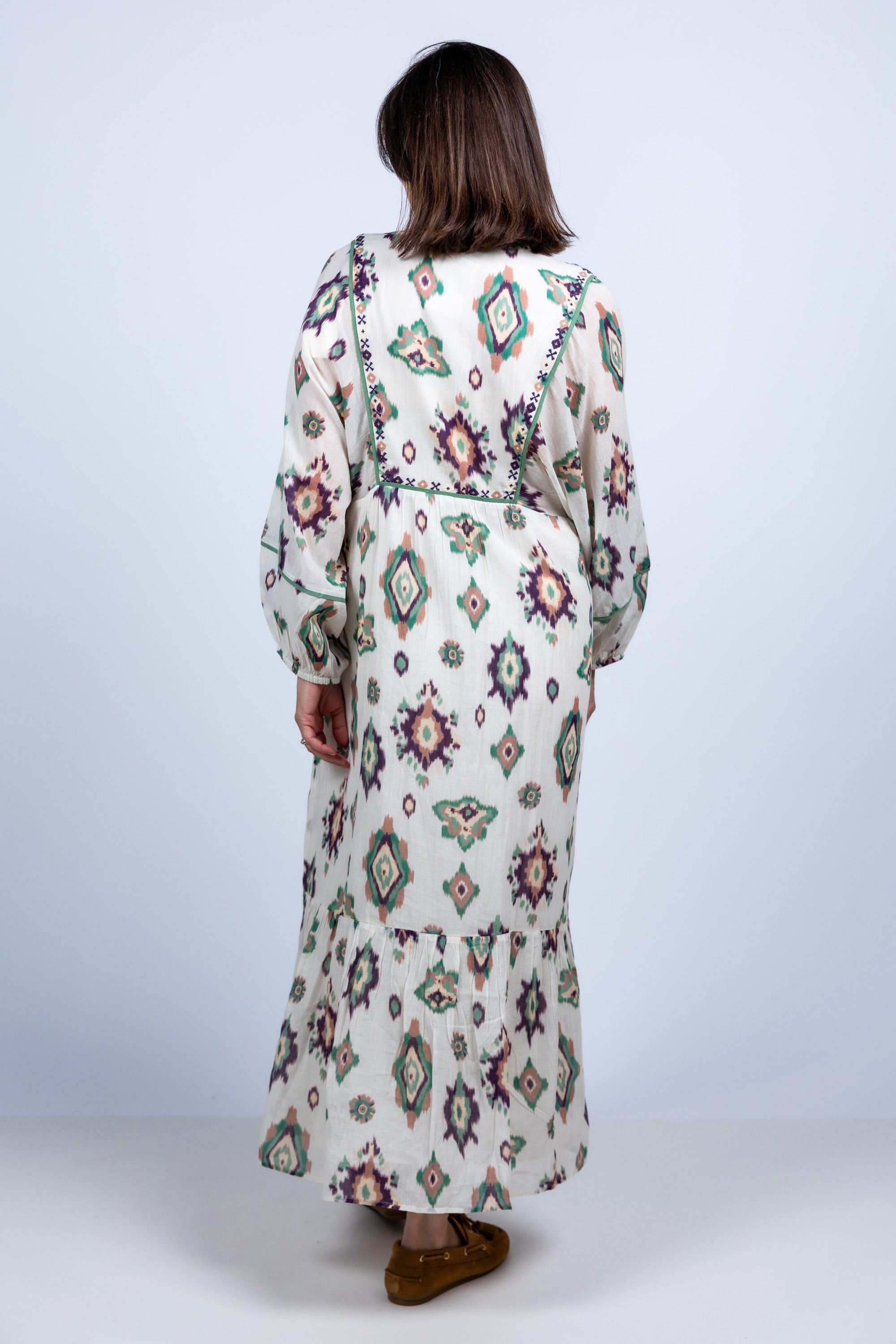 Jurk met print - Ecru
