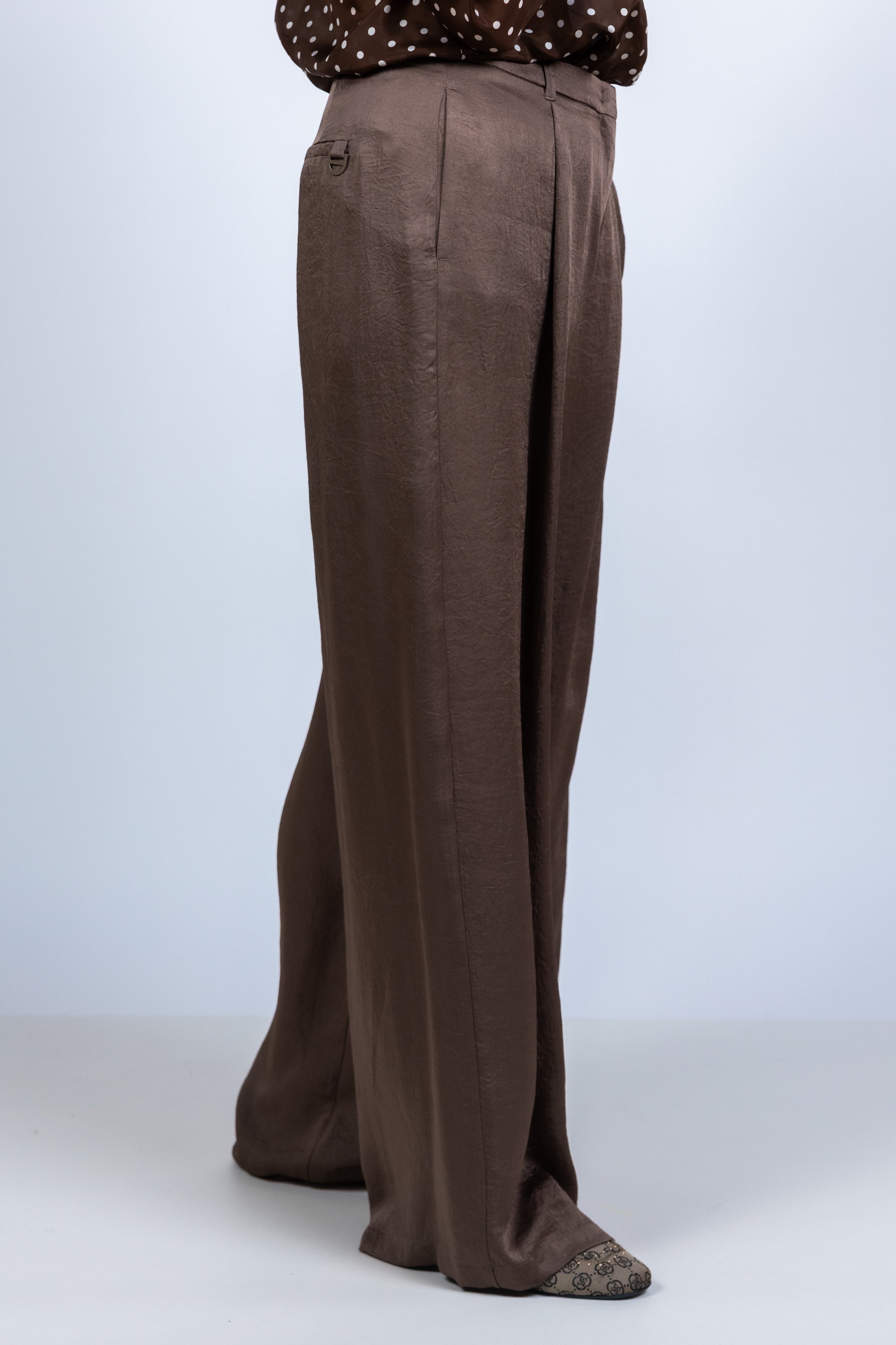 Wijde pantalon - Bruin