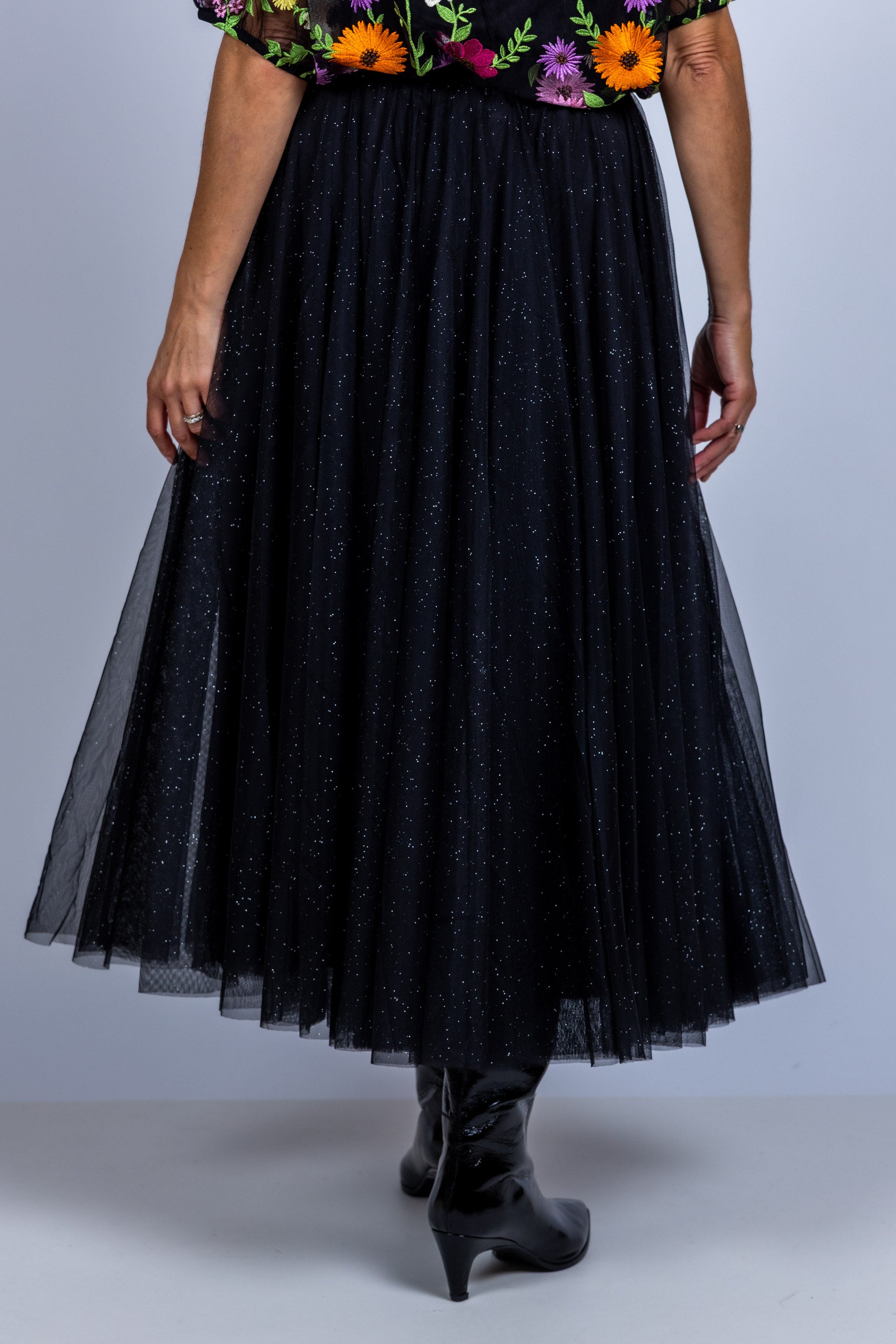 Rok met glitters - Zwart