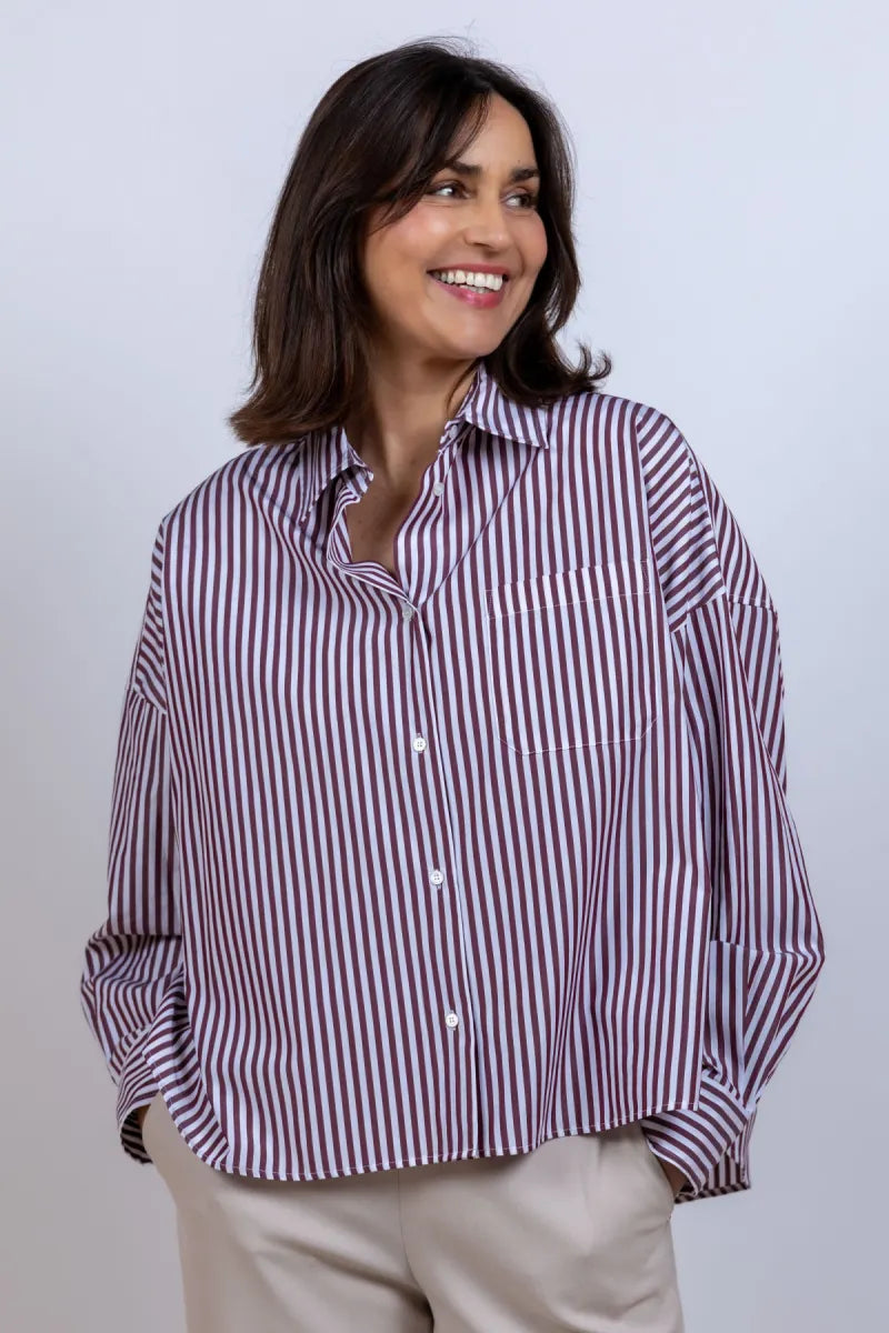 WEEKEND BY MAX MARA WEEKEND BY MAX MARA AUREO Blouse met strepen - Donkerbordeaux