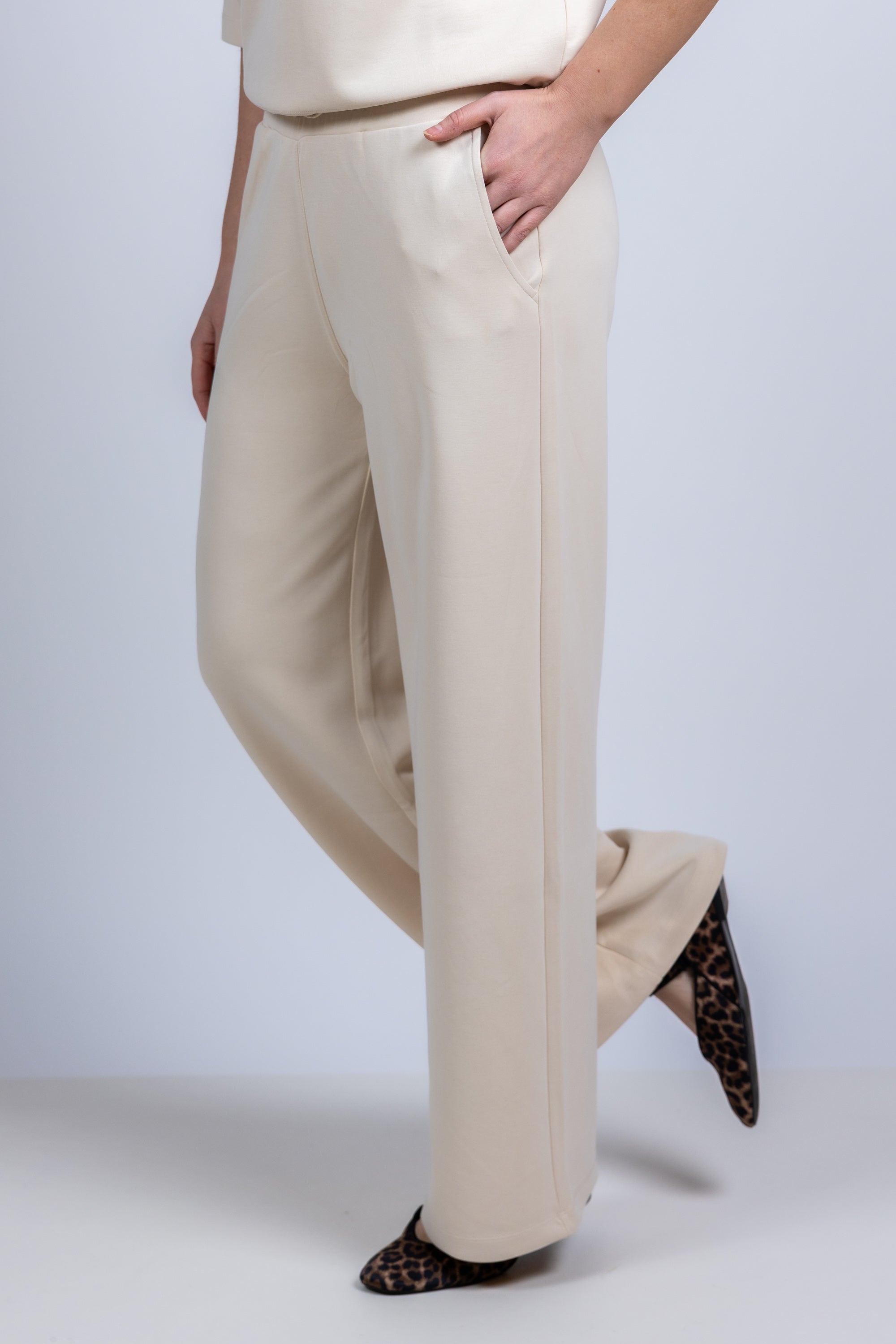 Wijde broek - Beige