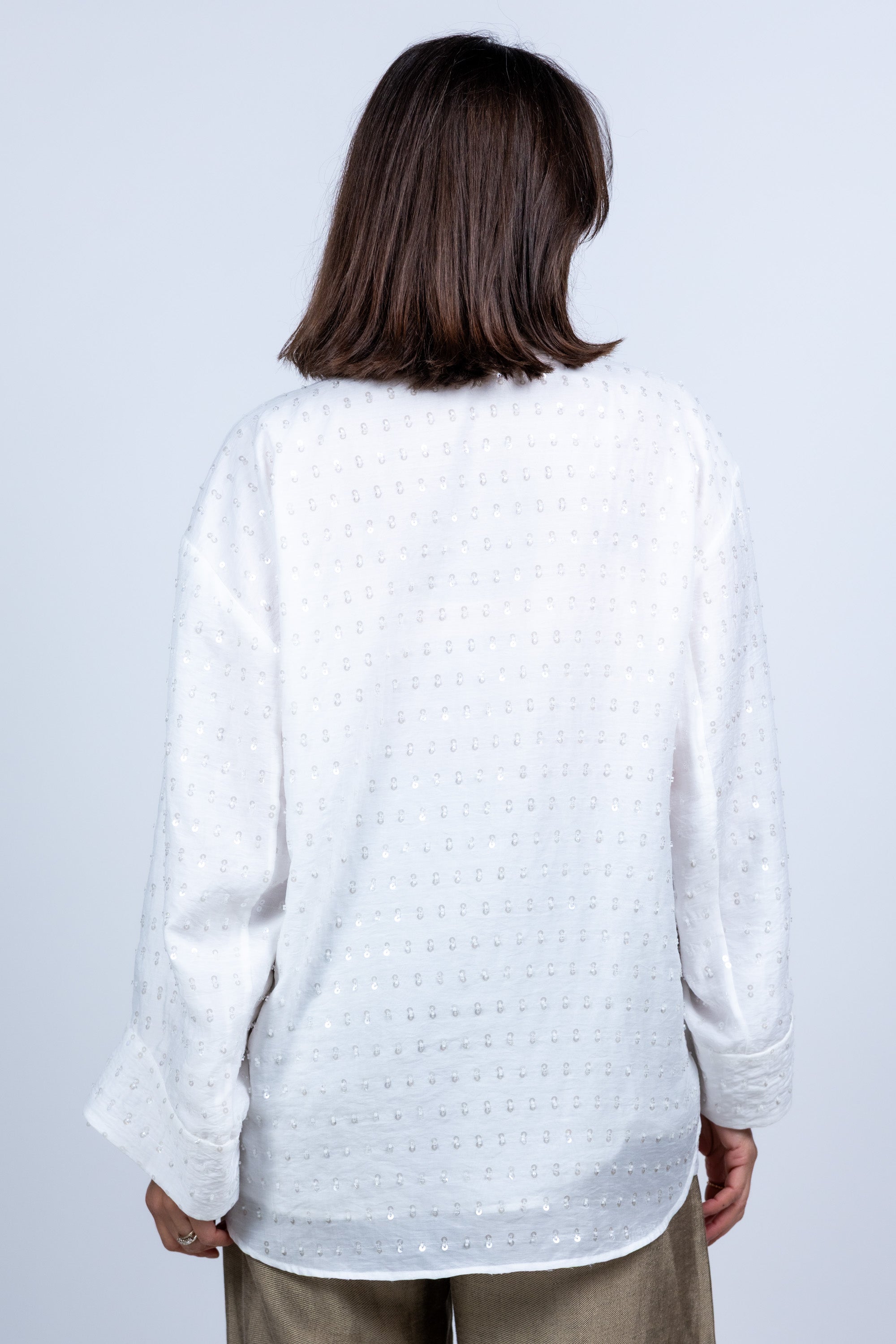 Blouse met pailletten - Wit