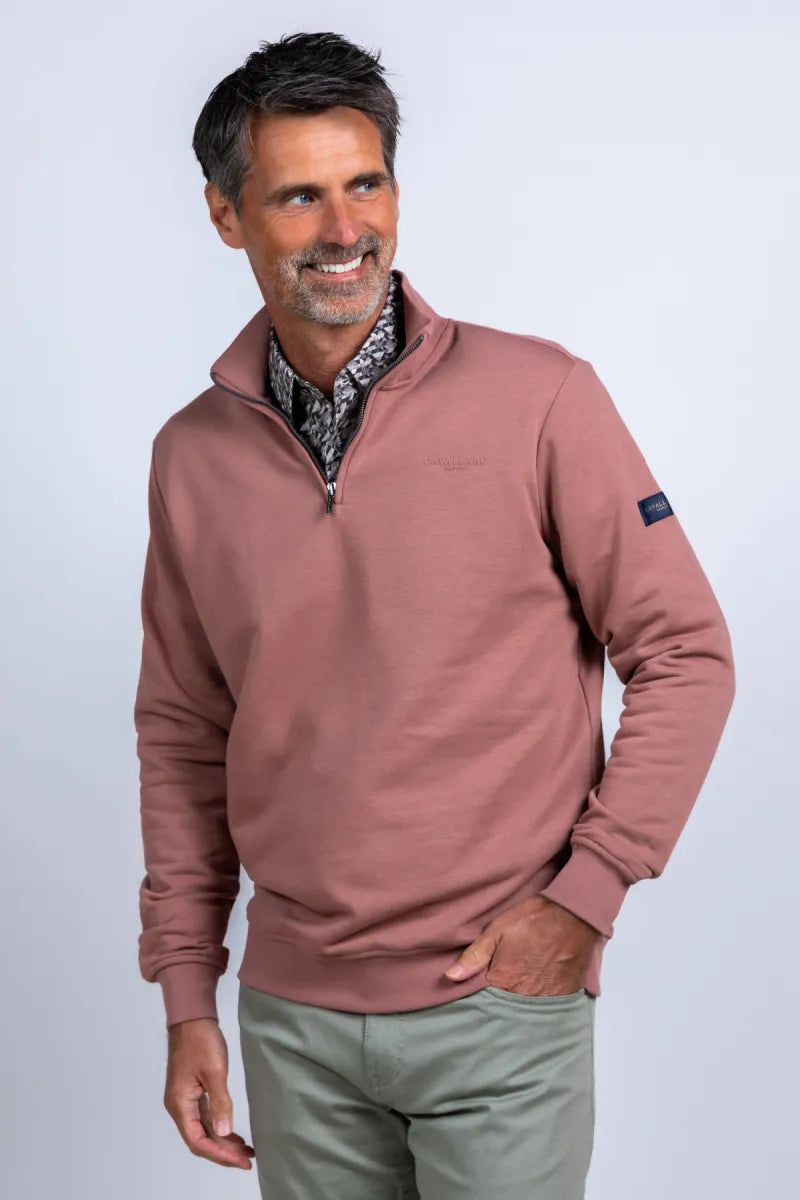 CAVALLARO HEREN CAVALLARO HEREN 120261022 CAVALLARO HEREN 120261022 Sweater met halve rits - Oudroze