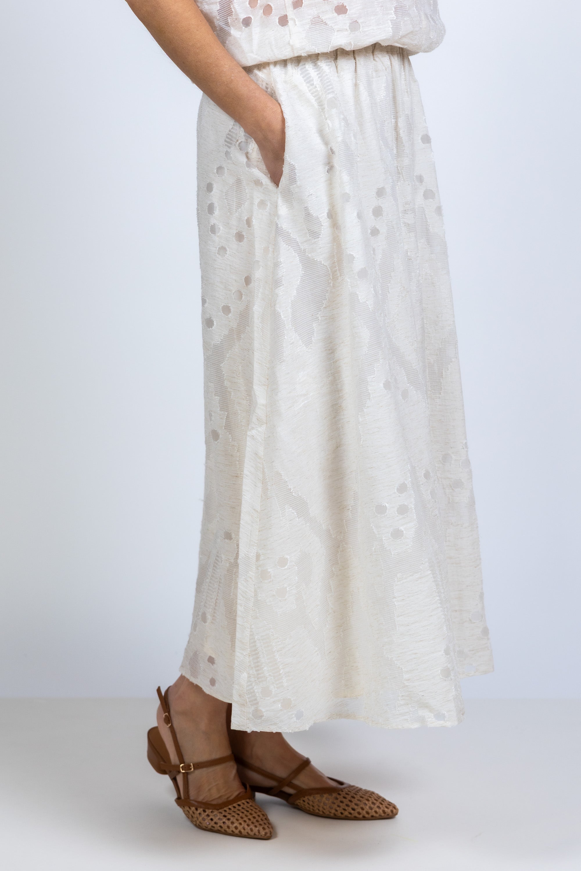 Rok met dessin - Ecru