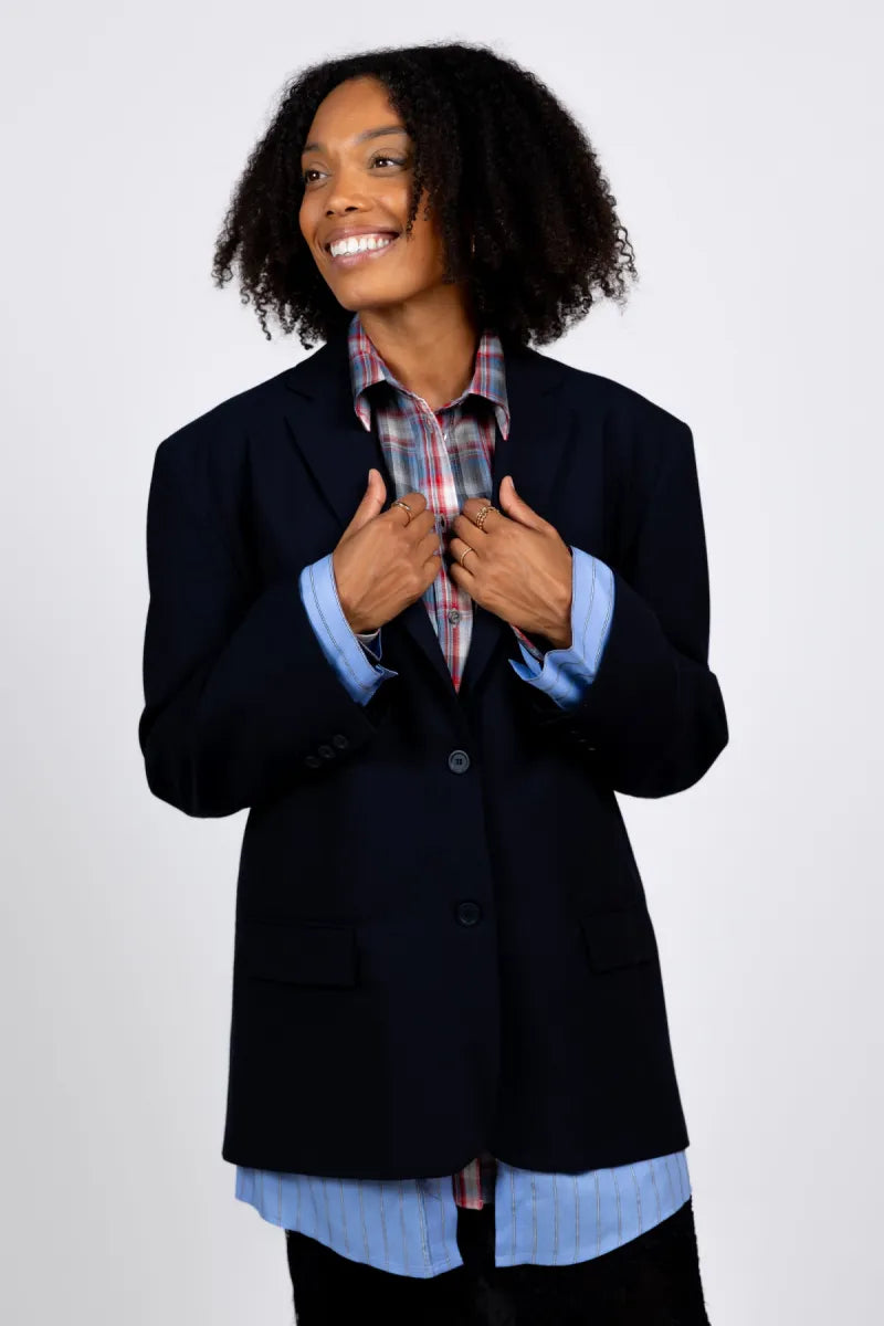 SEMICOUTURE SEMICOUTURE Y6WI15 Donkerblauwe blazer - Marine