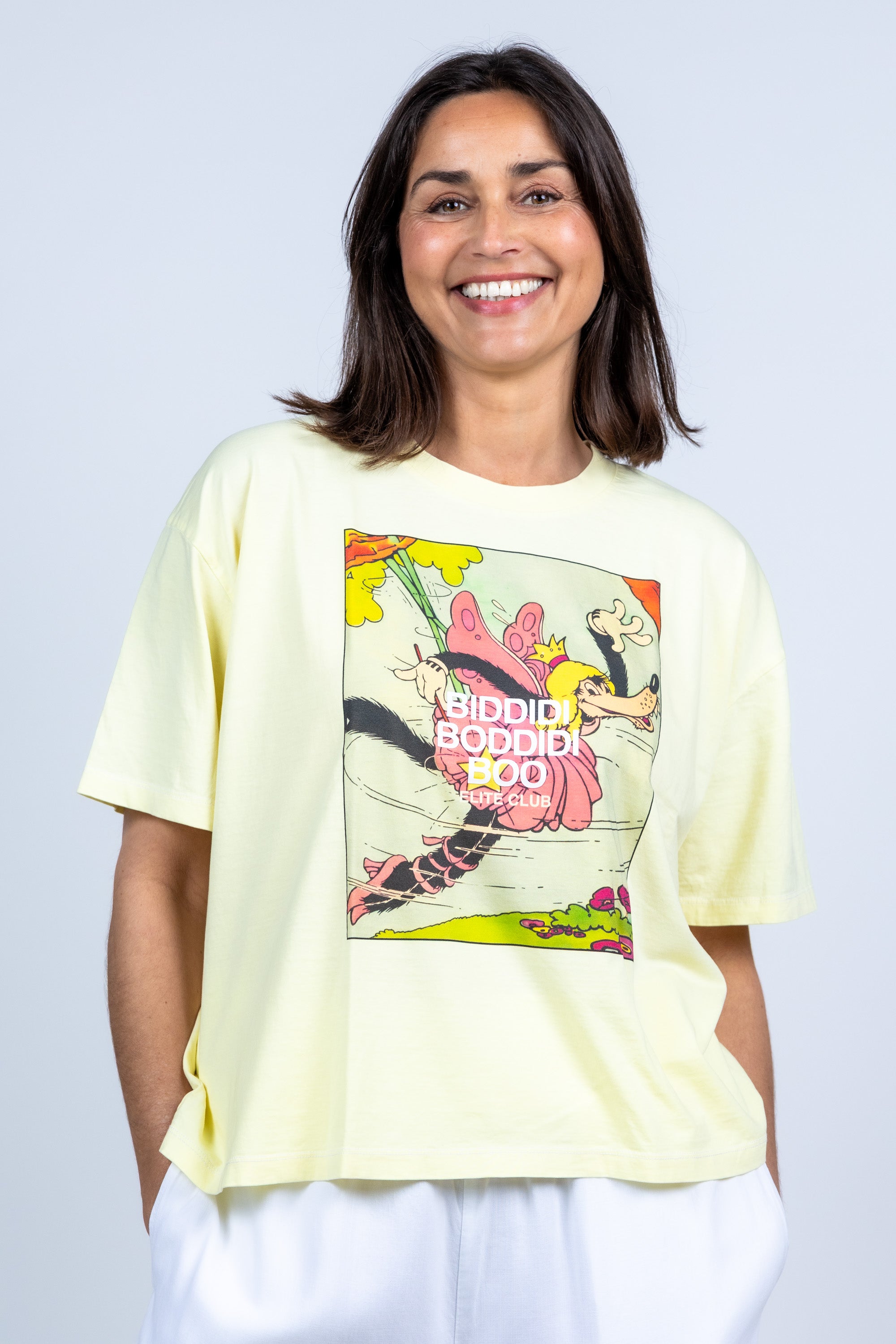 T-shirt met print - Geel