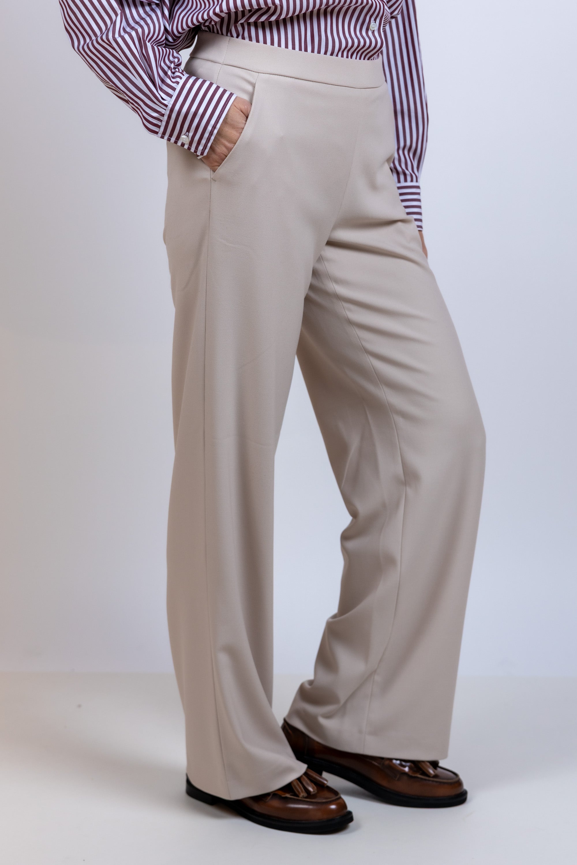 Broek met rechte pijpen - Beige