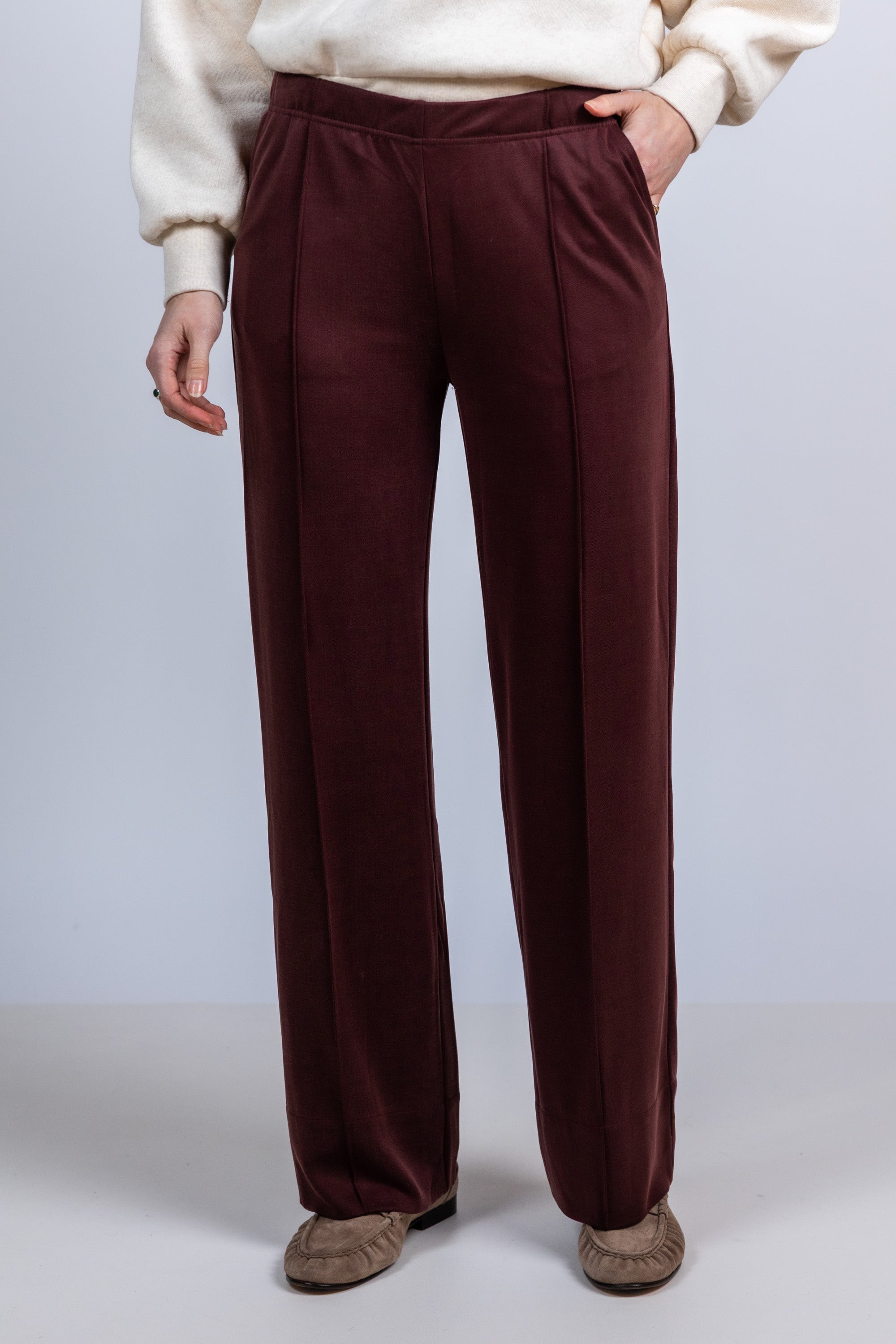 Broek met rechte pijpen - Burgundy