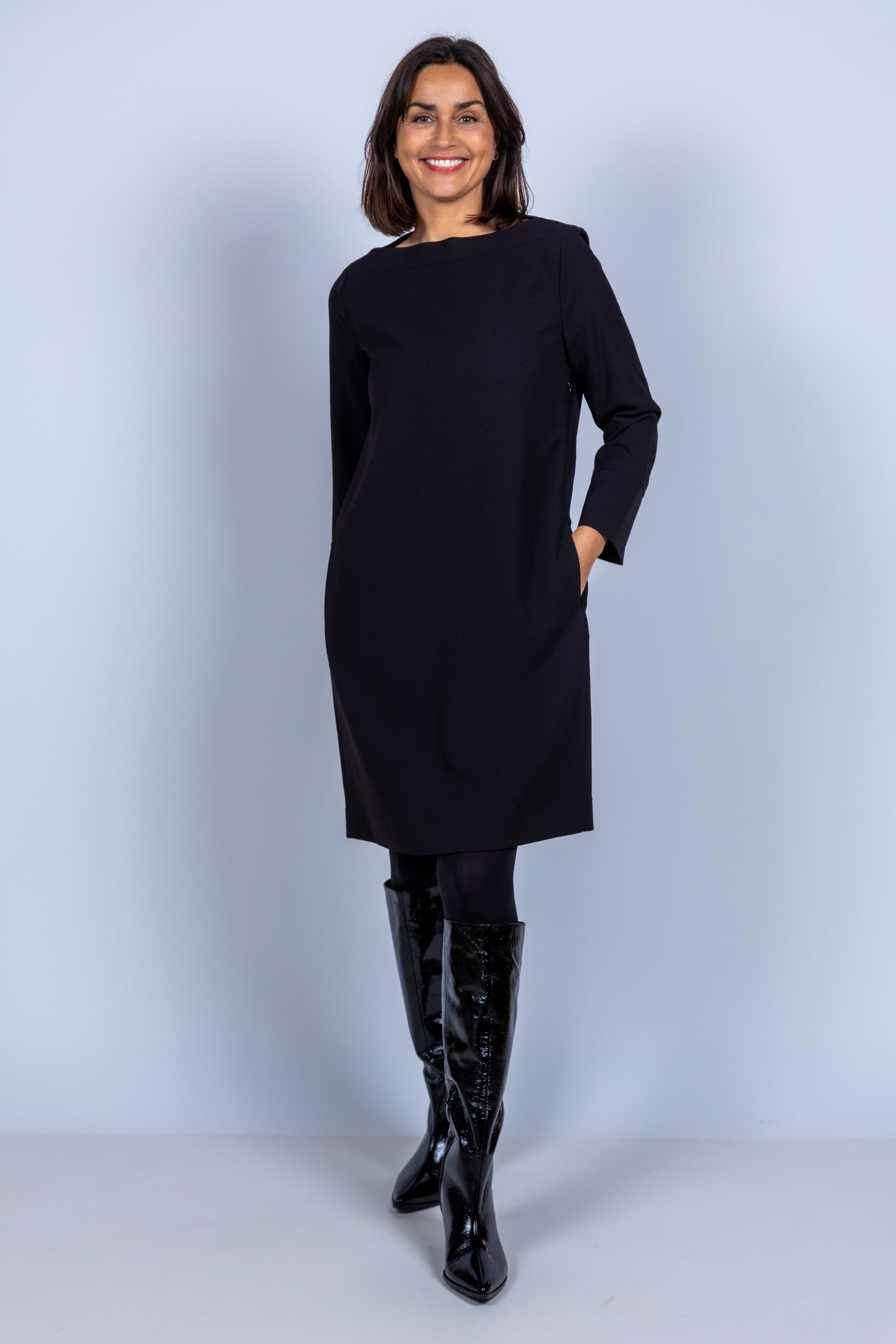 Jurk met lange mouwen - Zwart