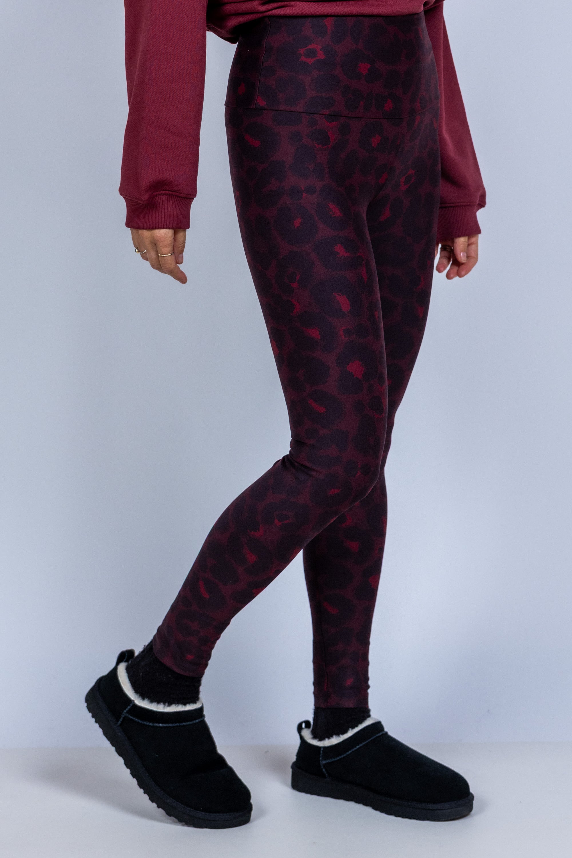 Legging met print - Donkerbordeaux