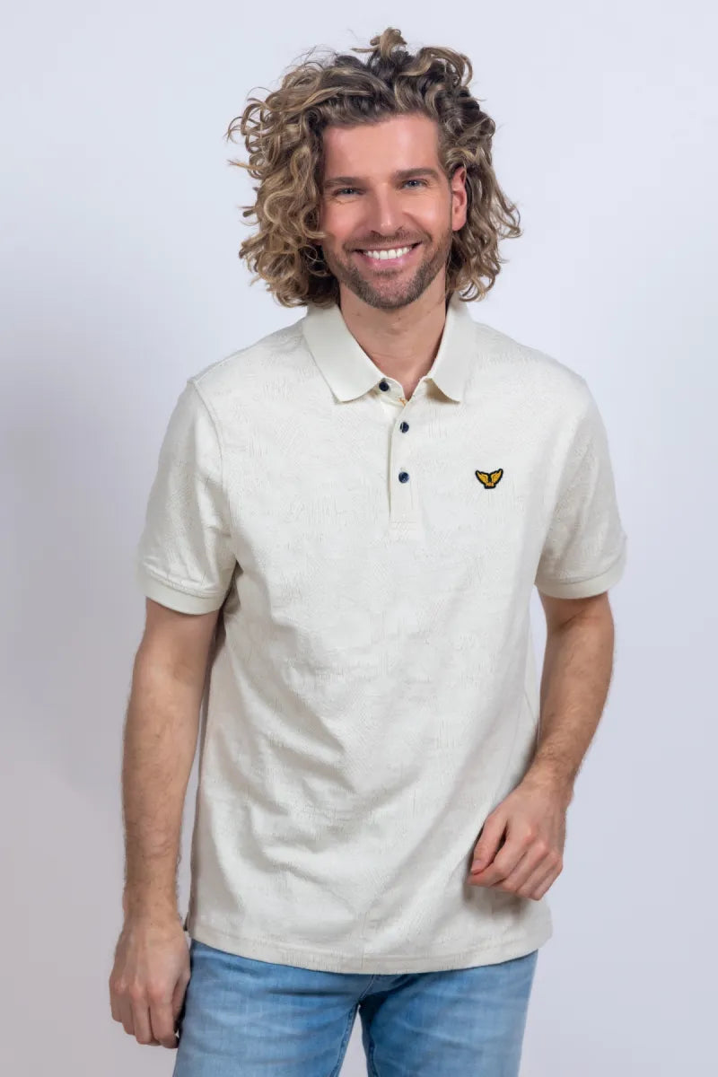 PME PME PPSS2603883 Polo met structuur - Ecru
