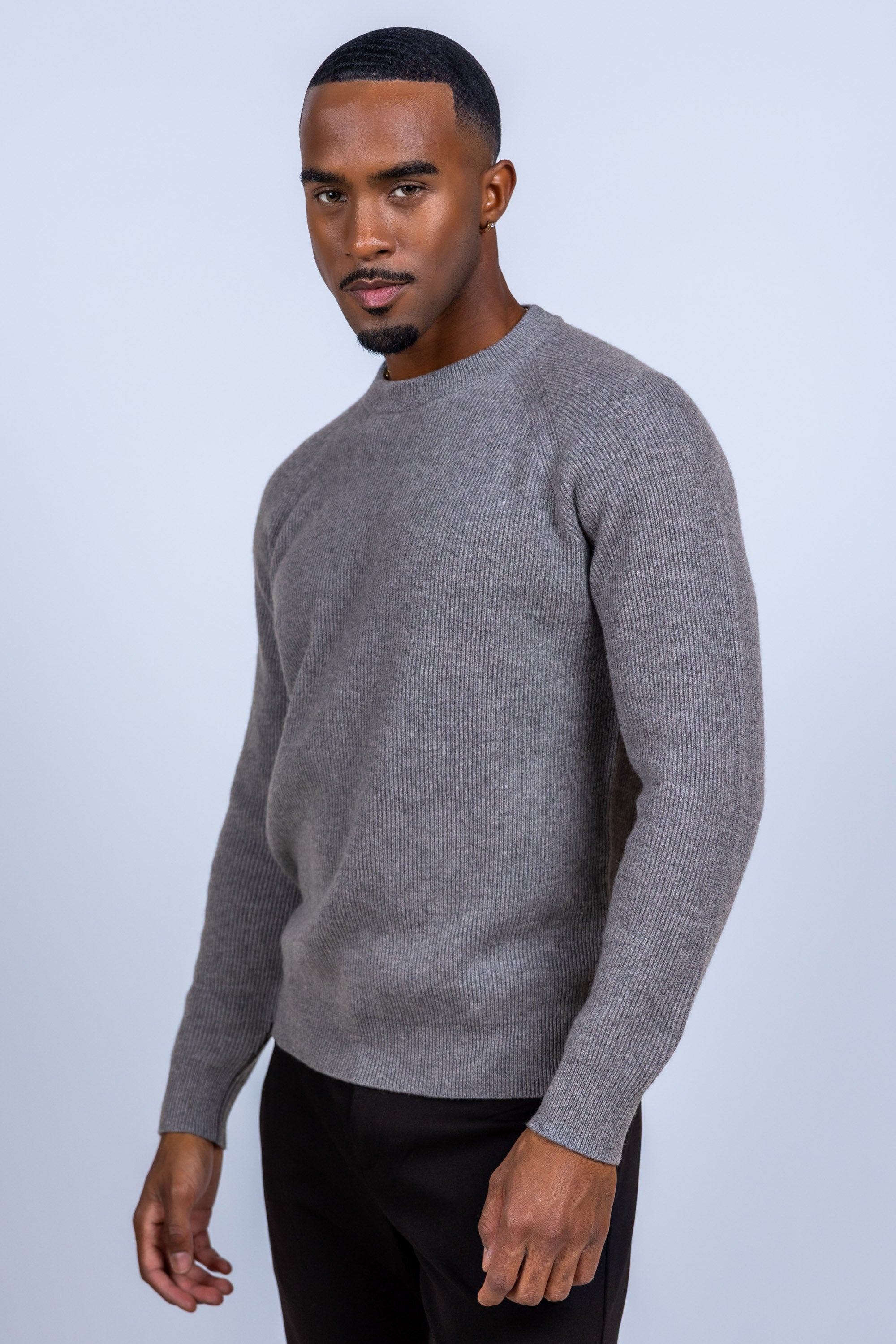 Trui met ronde hals - Middengrijs