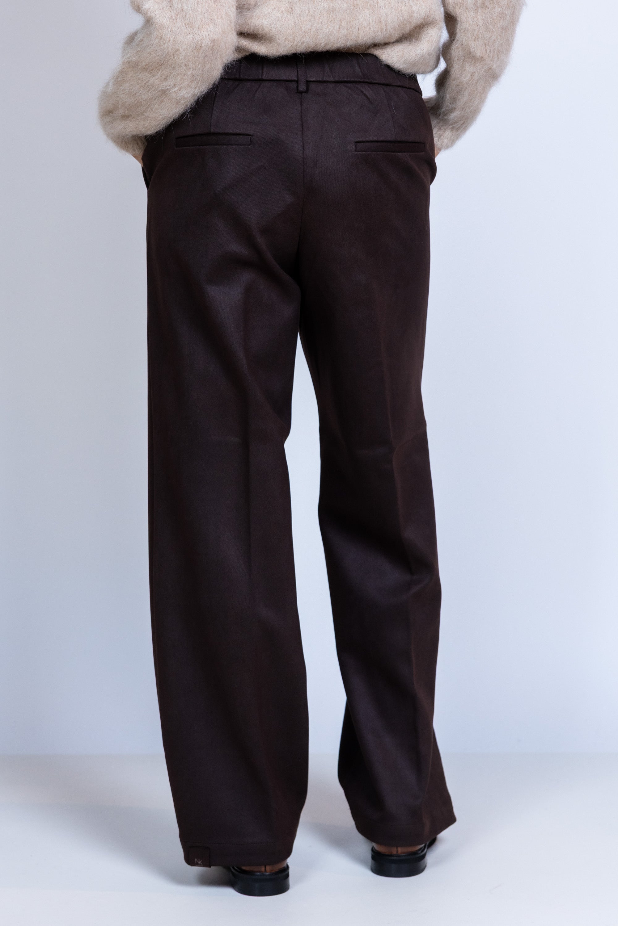 Pantalon met plooi - Bruin