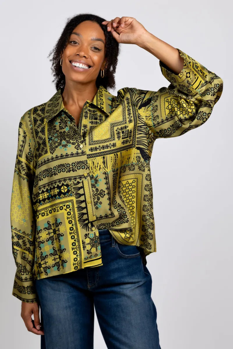 MOMONI MOMONI RIMMA MO01 Zijde blouse - Lime