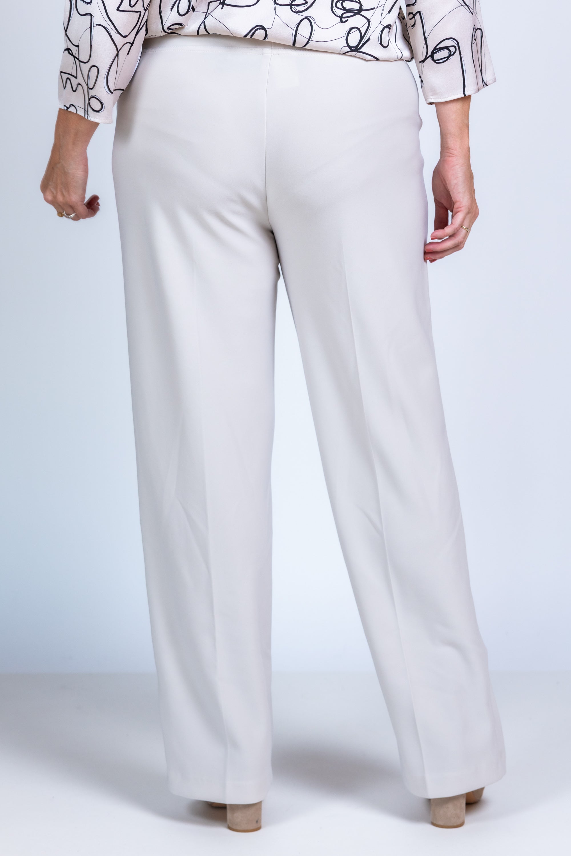 Pantalon met wijde pijpen - Beige