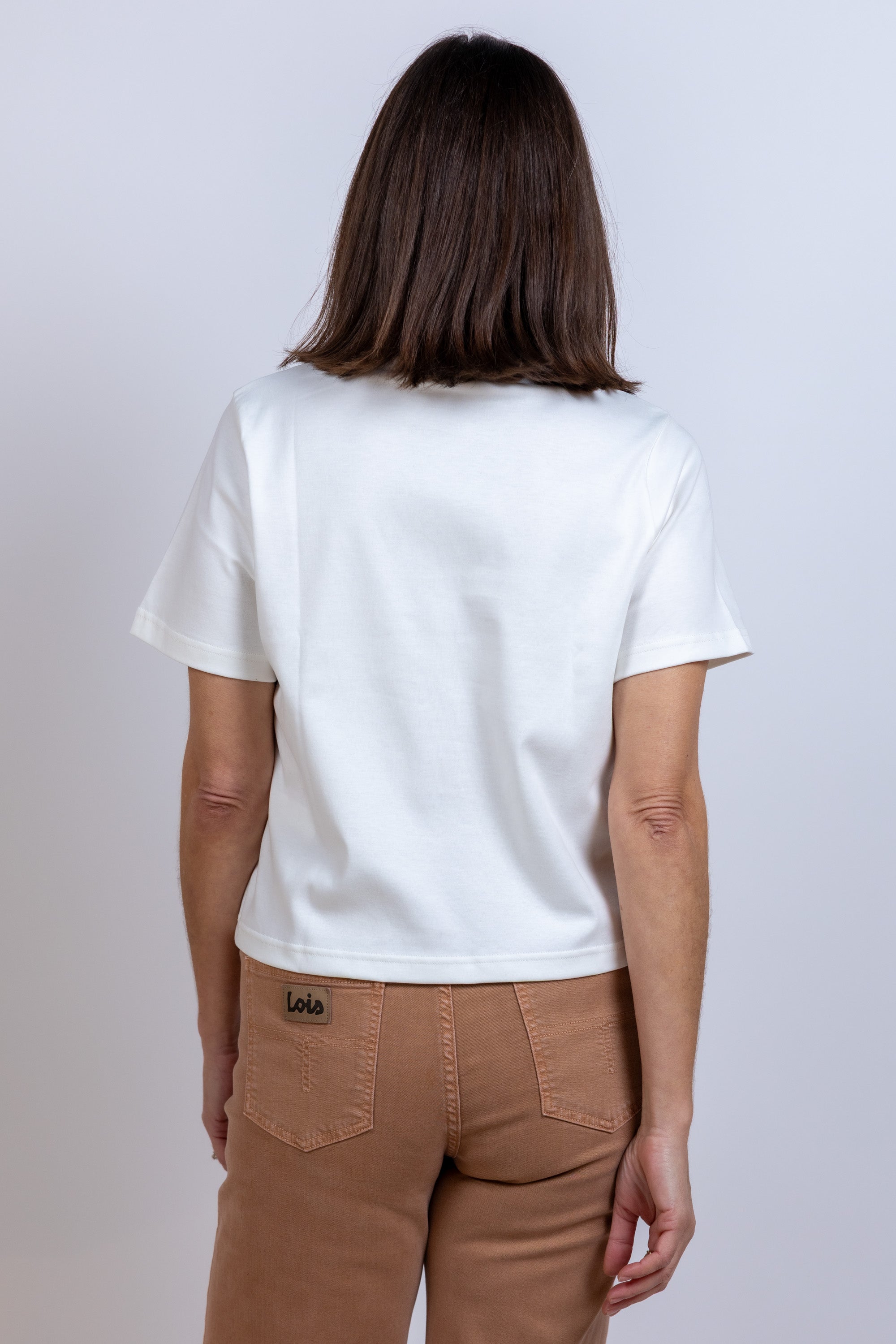 T-shirt met logo - Ecru