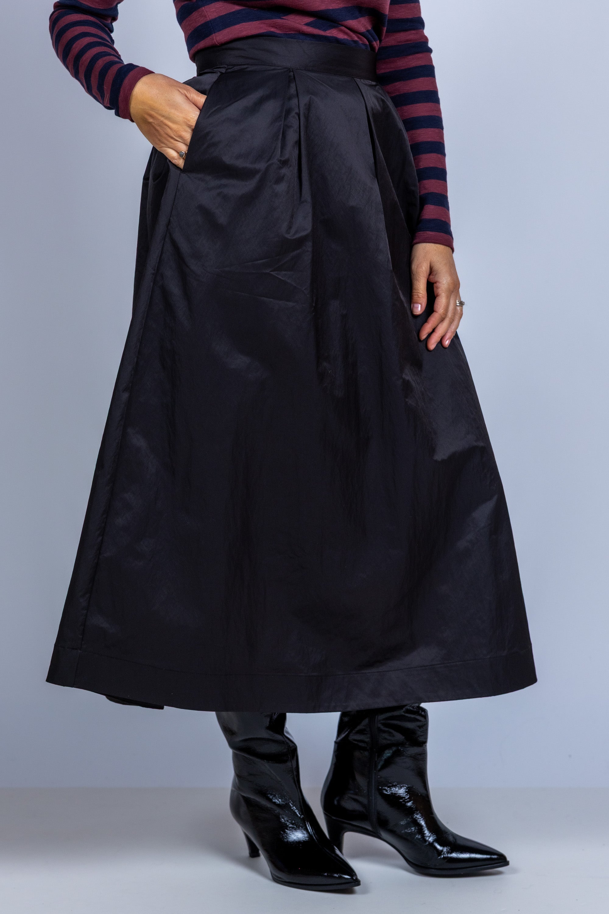 Rok met plooien - Zwart