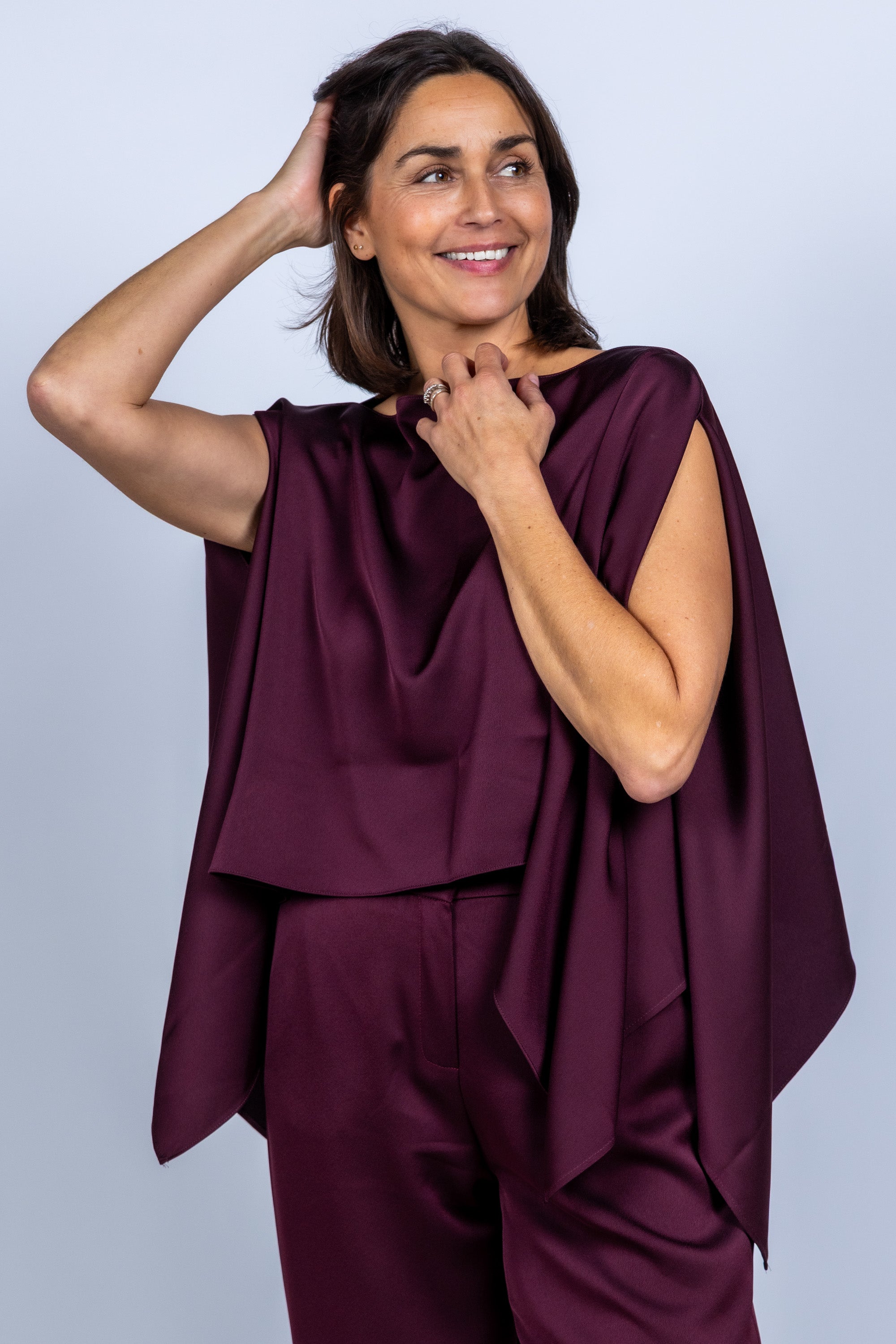 Top met wijde mouwen - Burgundy