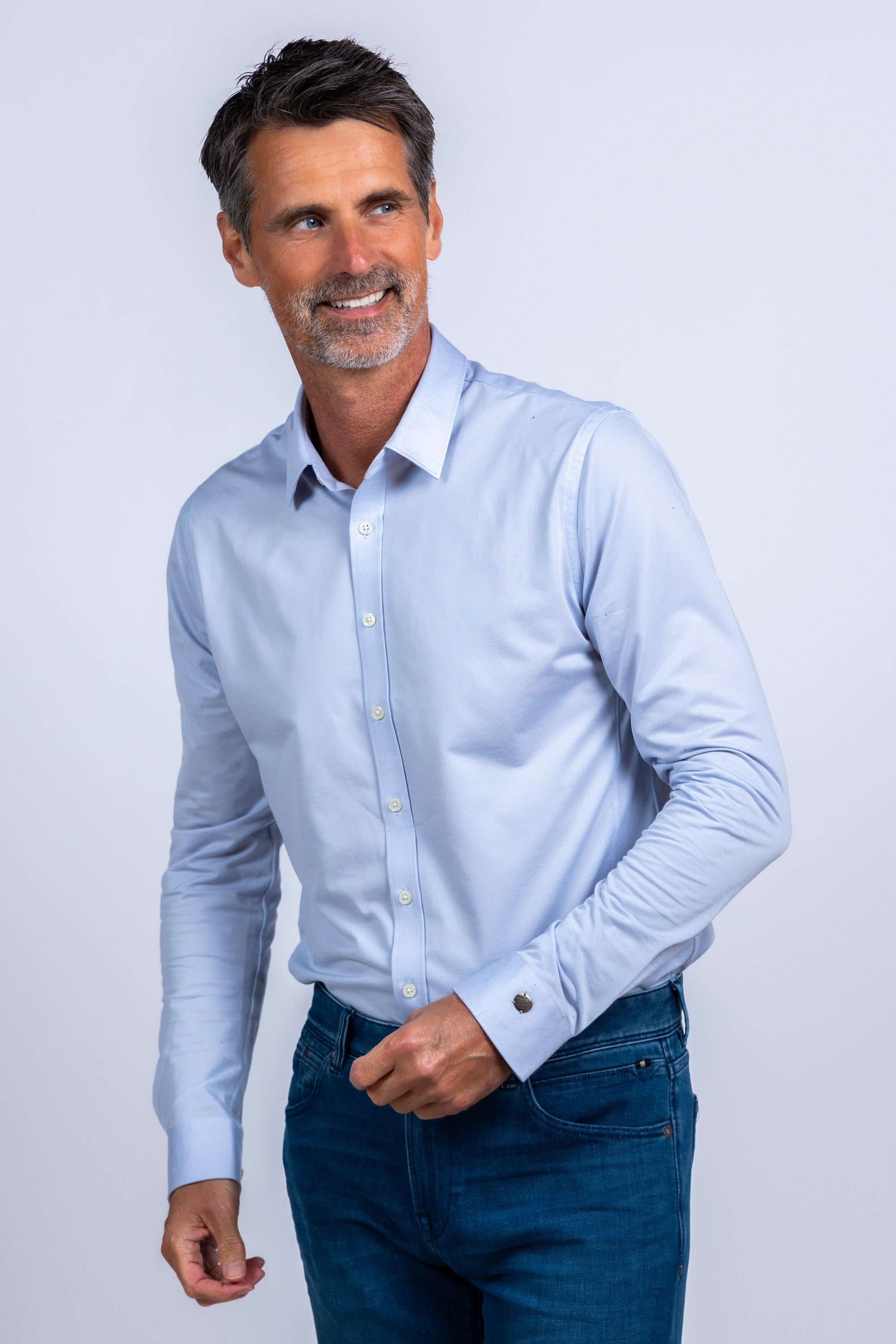 Overhemd met knopen - Bleu