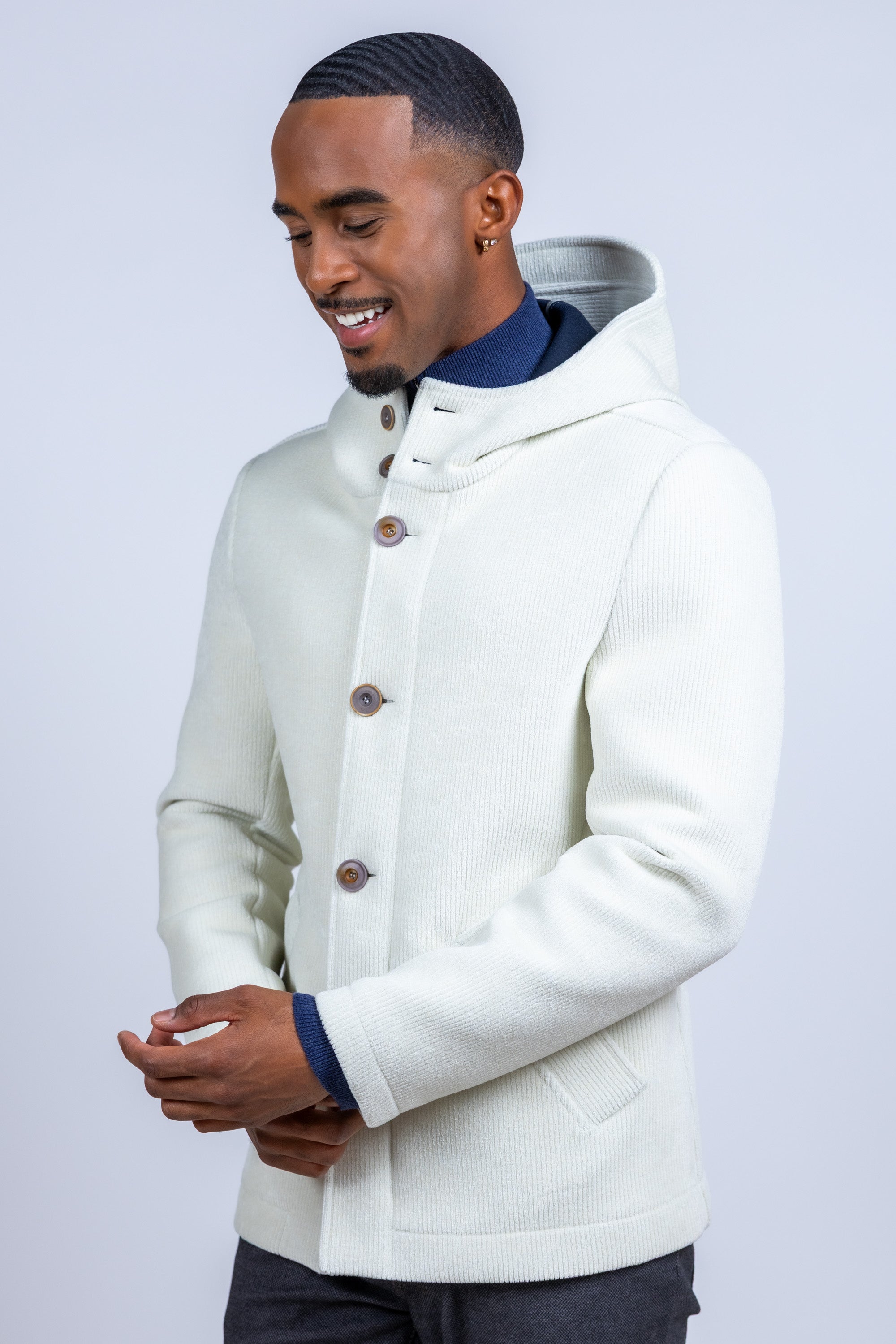 Jas met knopen - Ecru