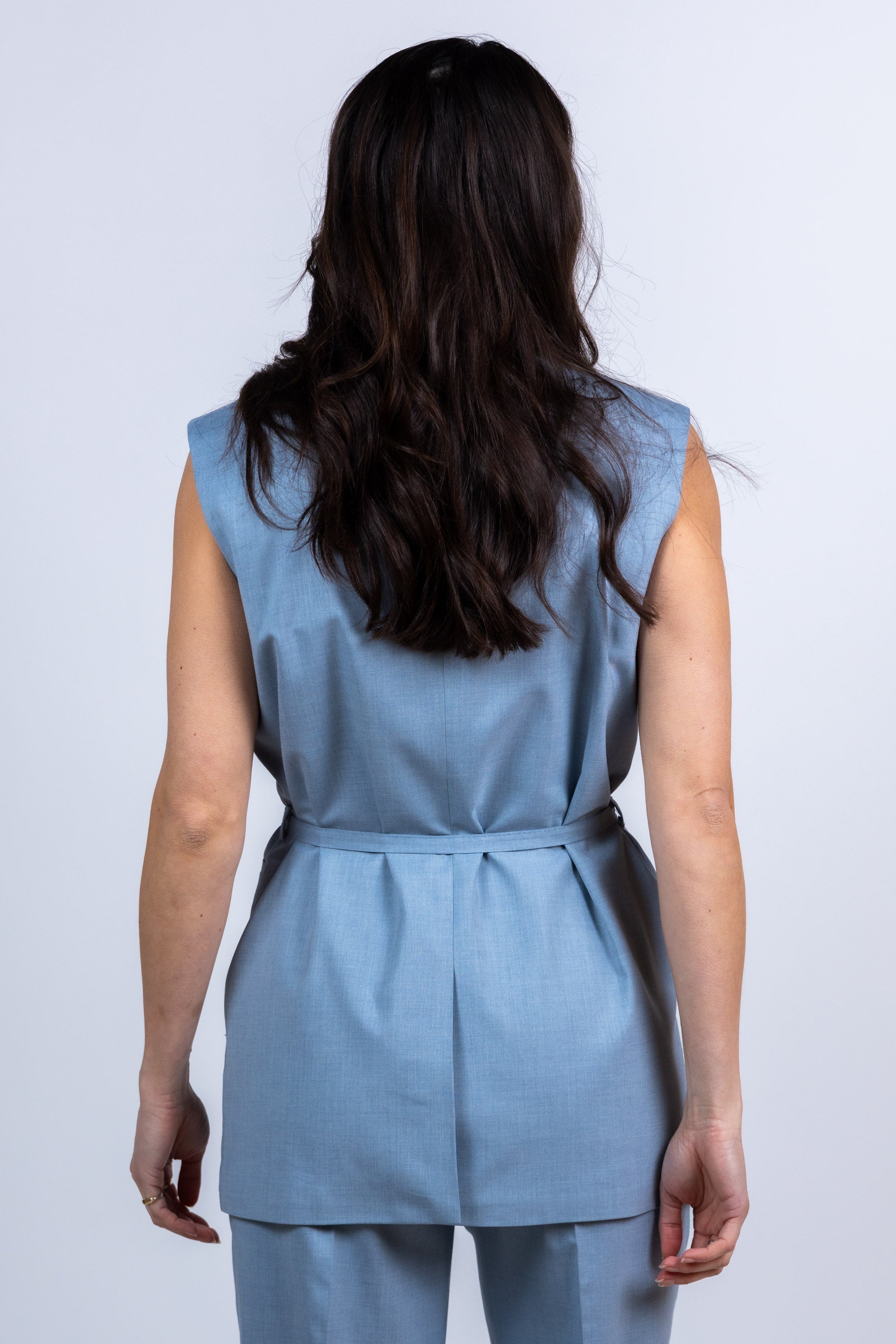 Gilet met knopen - Bleu