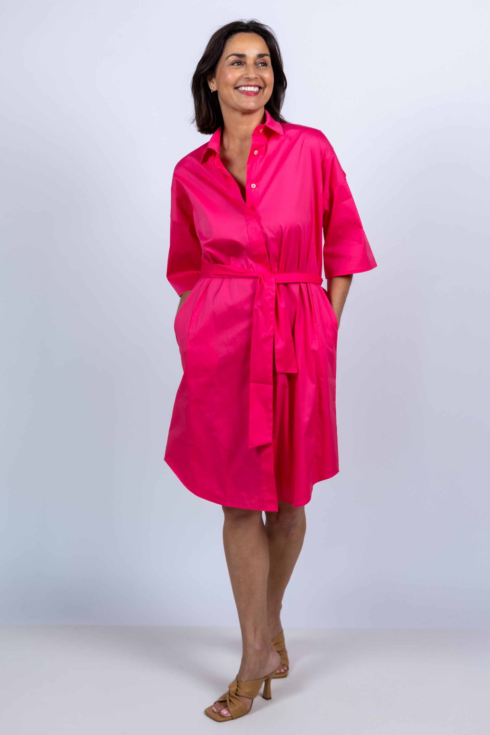 Jurk met ceintuur - Pink/cyclaam