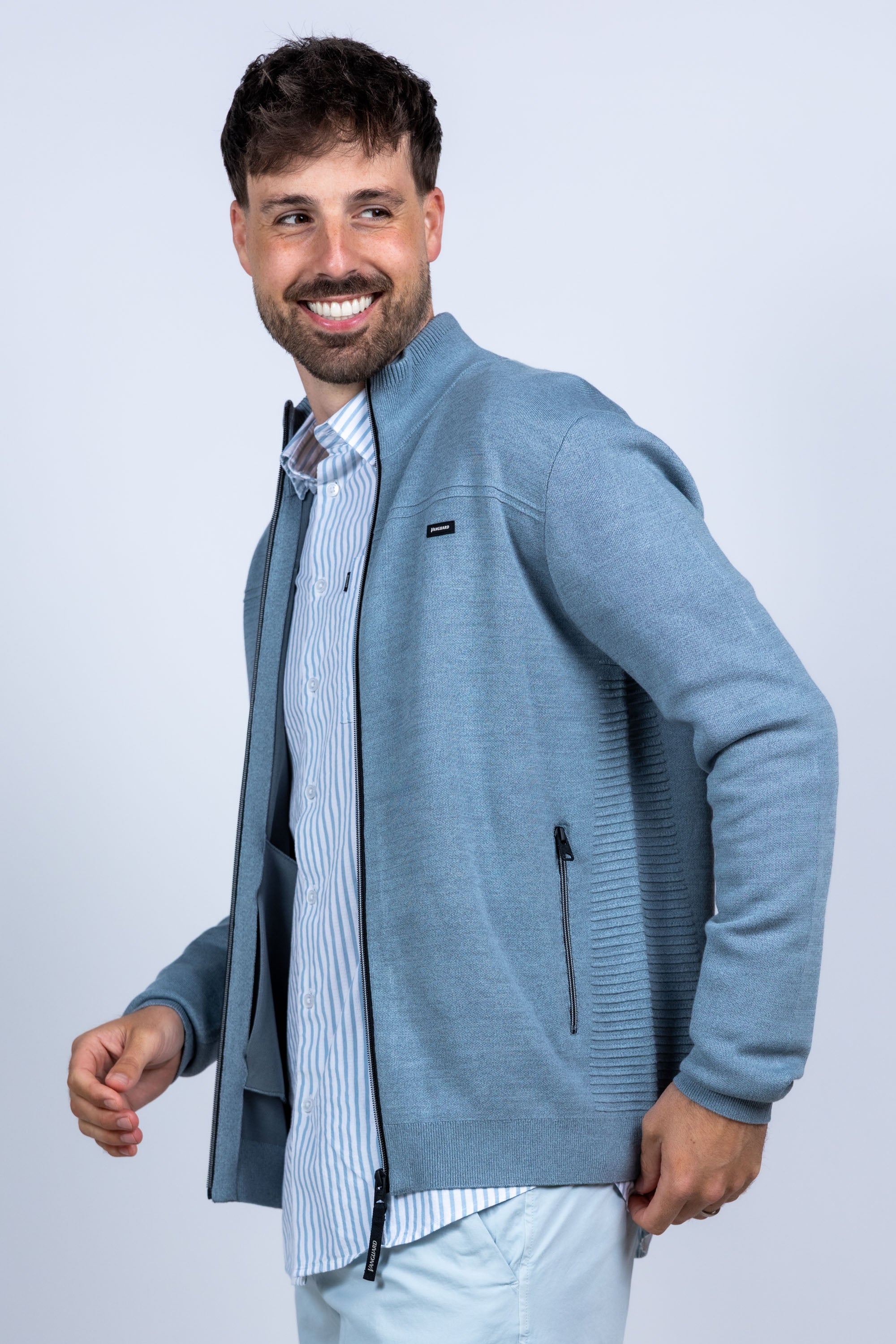 Vest met rits - Grijs/groen