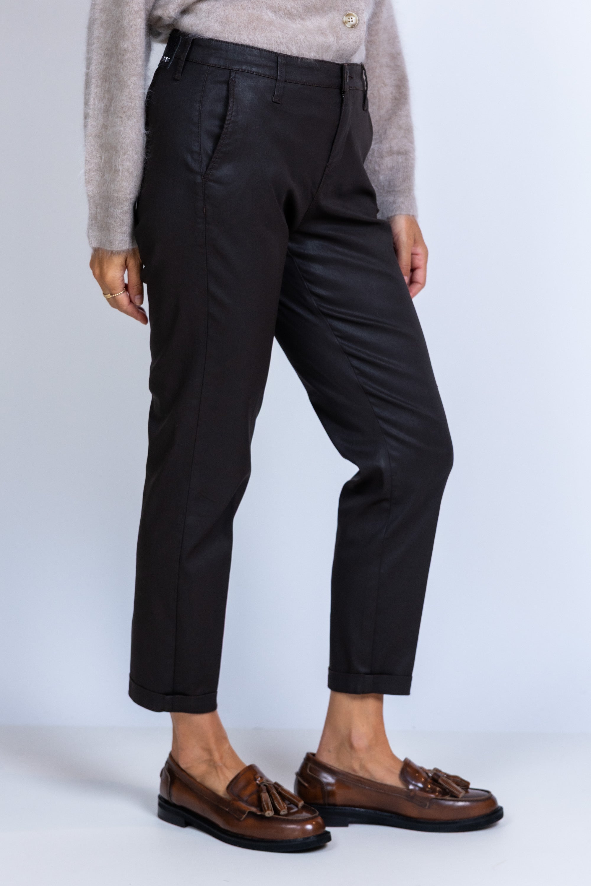 Broek met omslag - Bruin