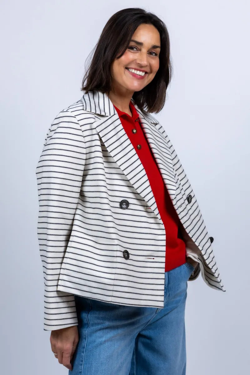LUISA CERANO LUISA CERANO 438060-3820 Jasje met strepen - Ecru