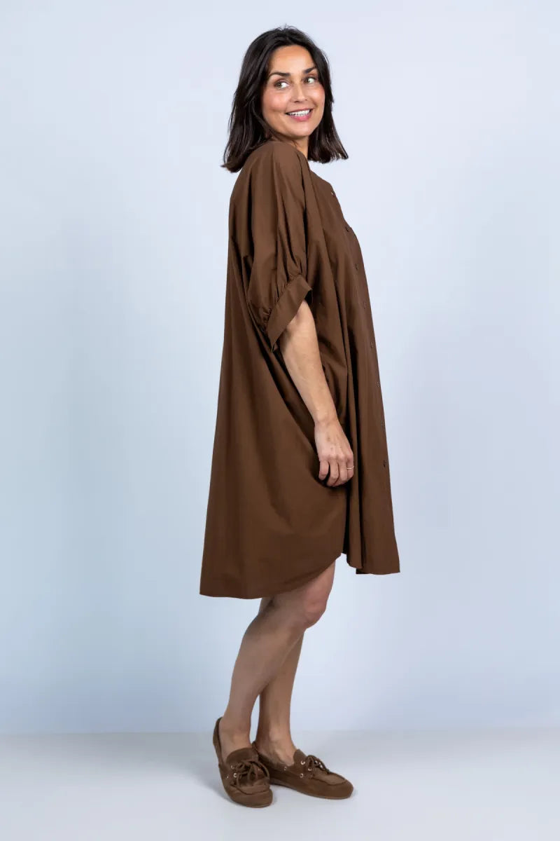 NO MAN'S LAND NO MAN'S LAND 65.986 Jurk met knopen - Bruin