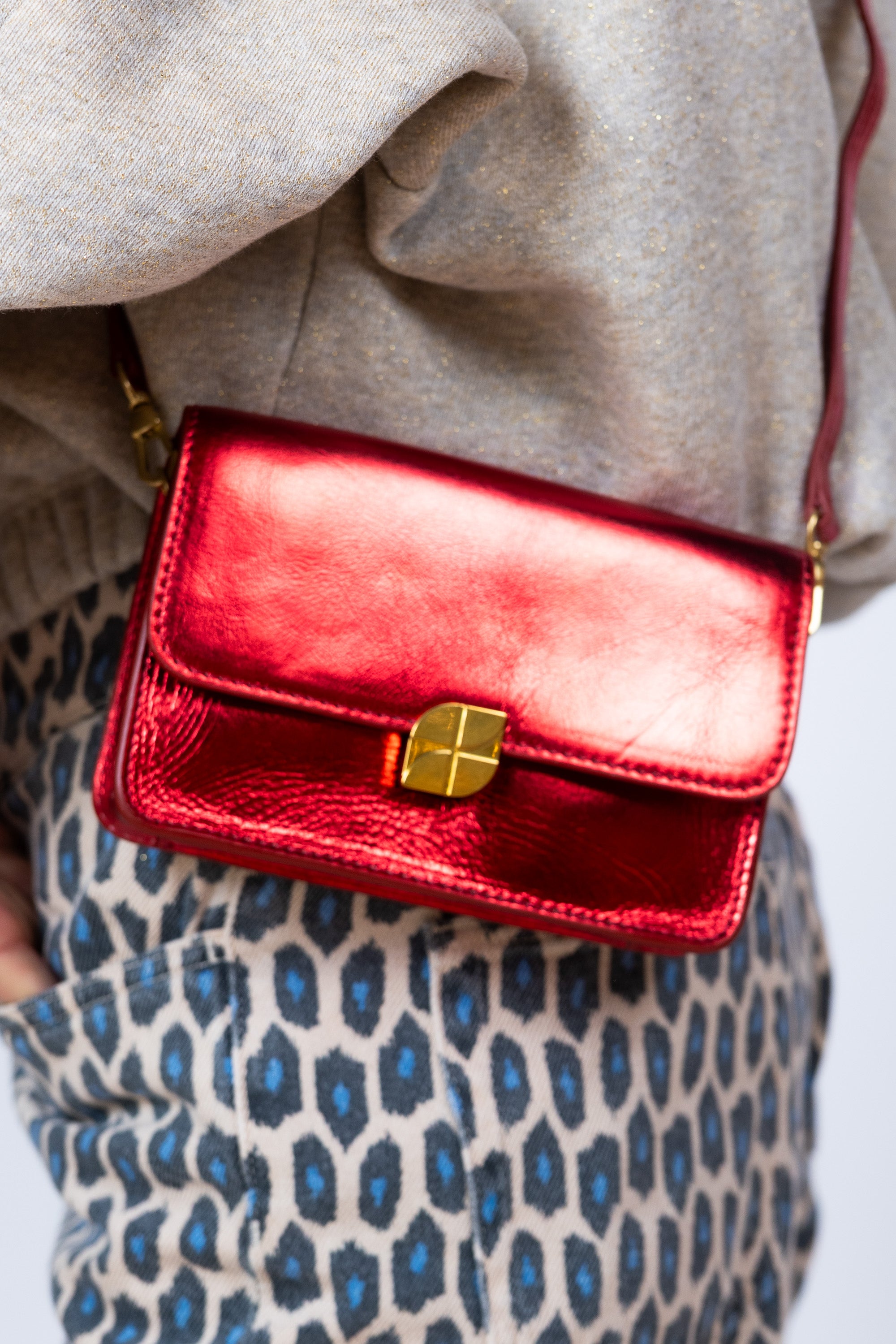 Crossbody rood metallic kleptas - Rood